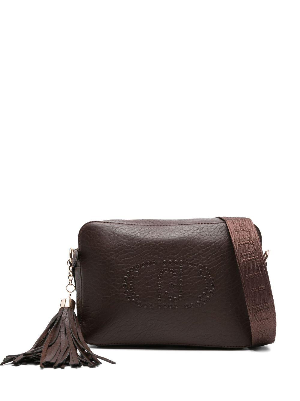 LIUJO Borsa tracolla marrone con logo 