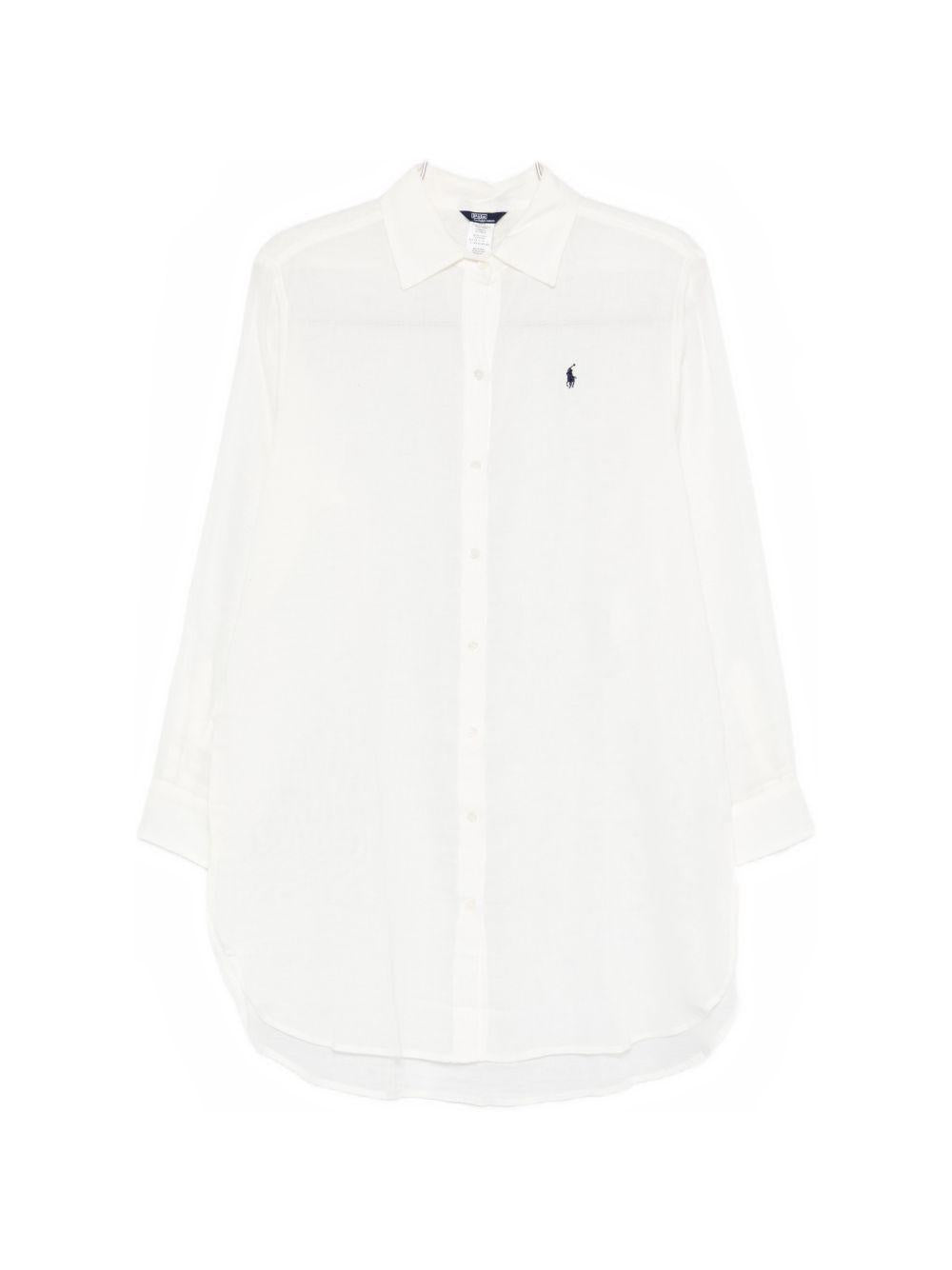 POLO RALPH LAUREN Camicia Mare con logo ricamato bianca 