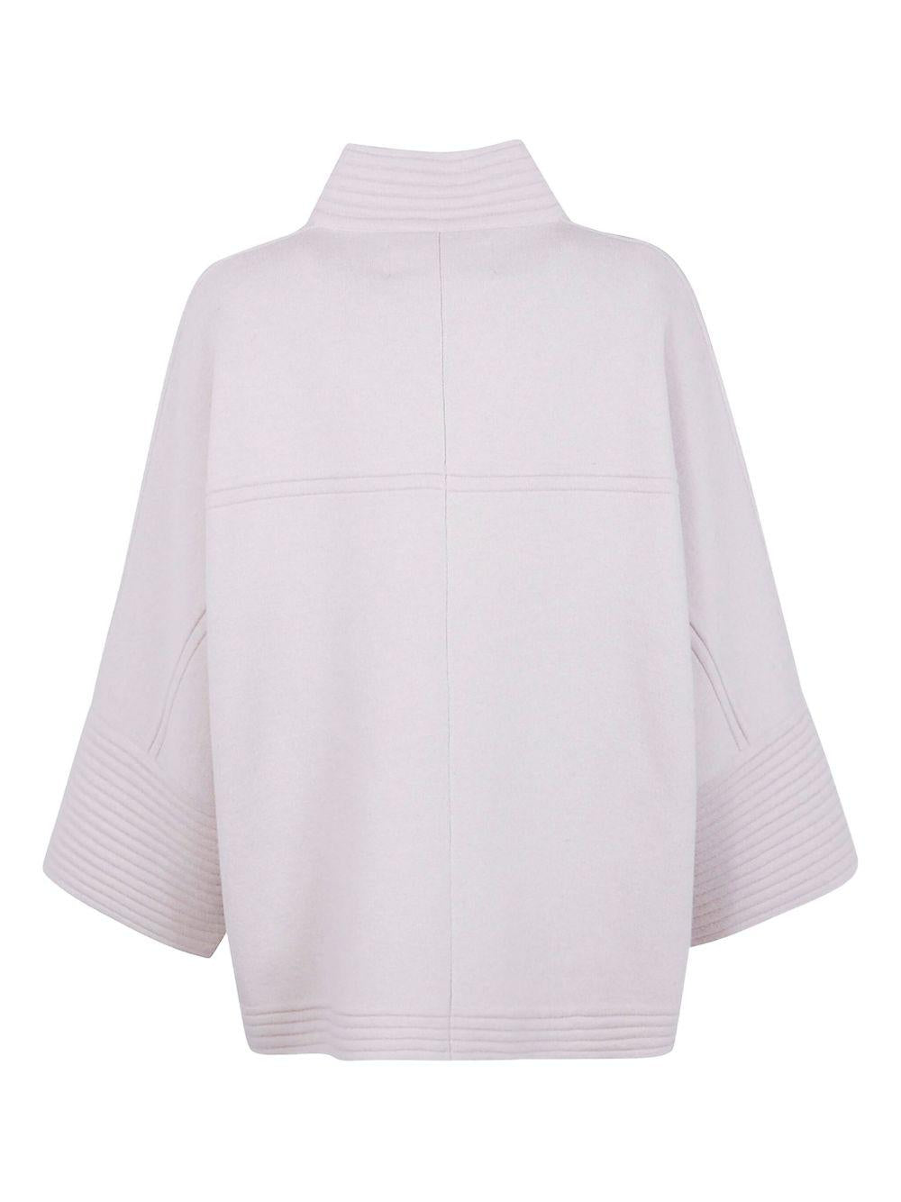 D EXTERIOR Cappa color gesso con chiusura frontale con zip 