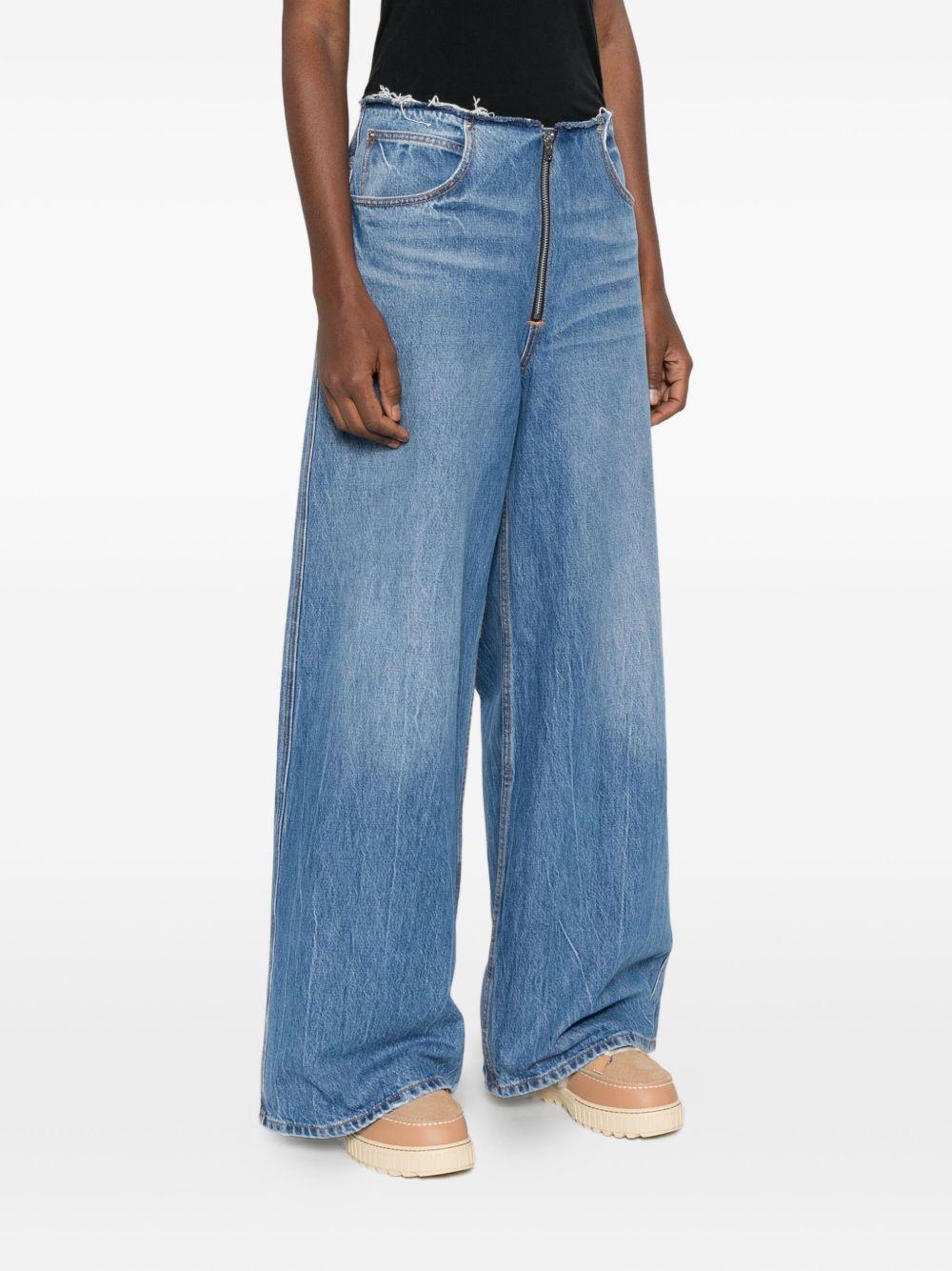 ALEXANDER WANG Jeans con zip a gamba ampia 