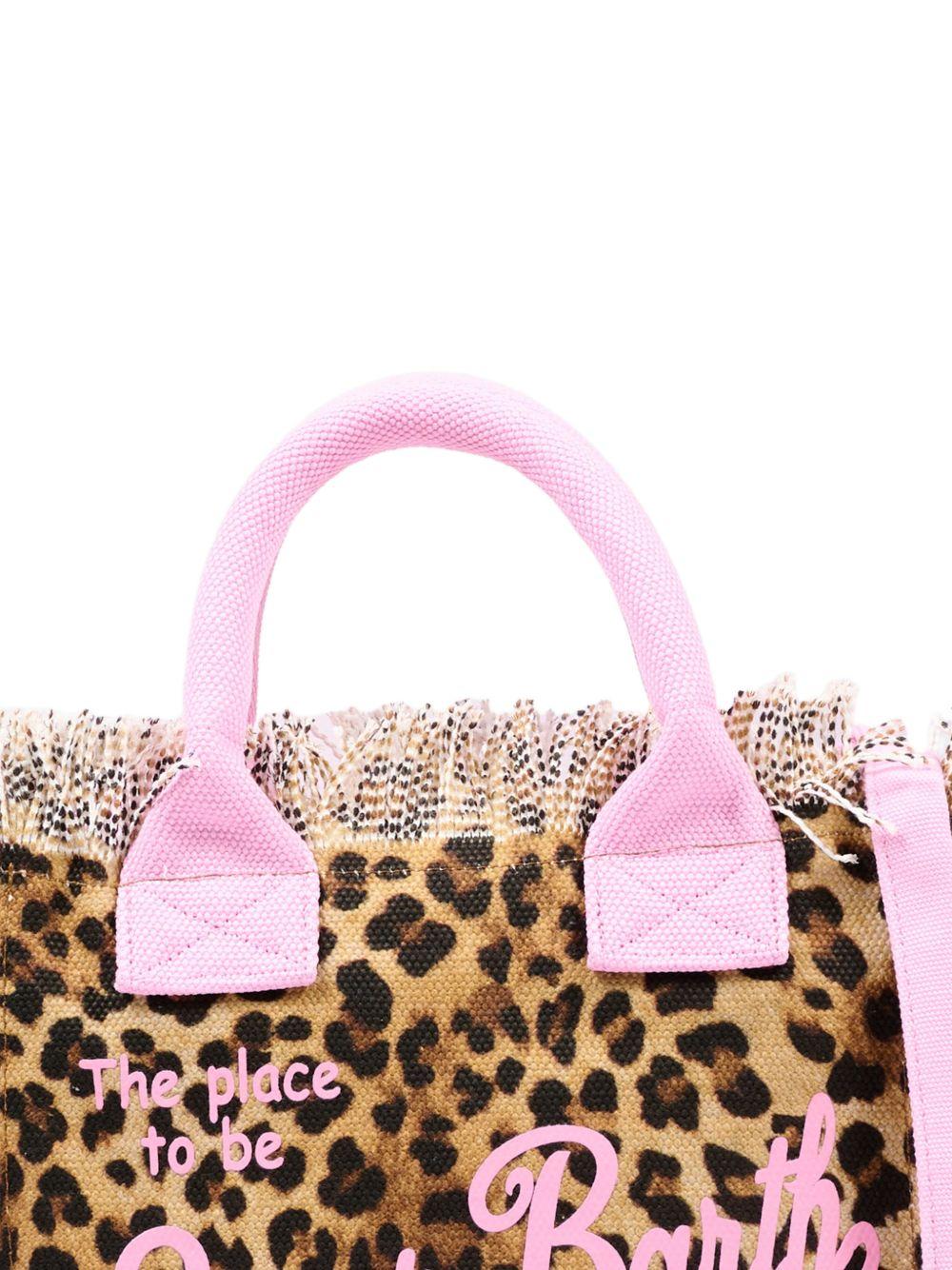 MC2 SAINT BARTH Borsa Tote Colette effetto leopardato con dettagli rosa 
