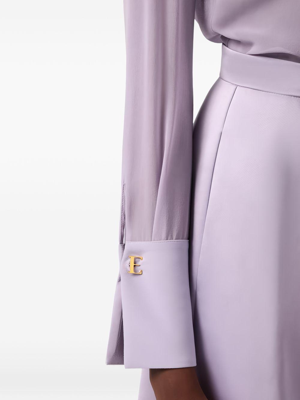 ELISABETTA FRANCHI Camicia a maniche lunghe in seta lilla 