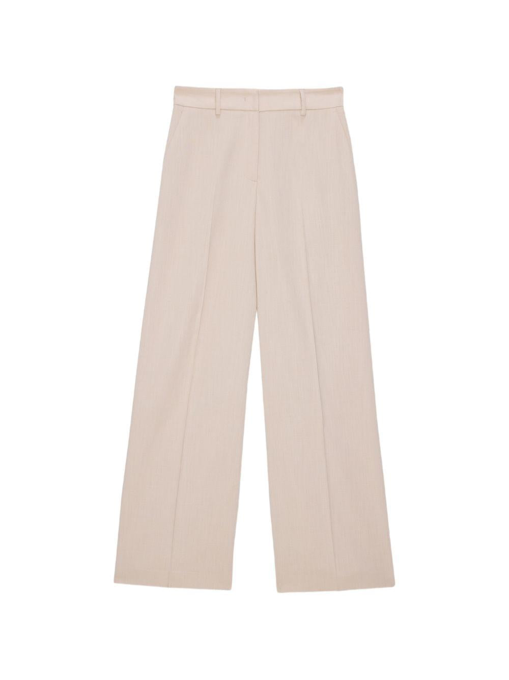 MSGM Pantaloni a gamba larga in cotone beige 