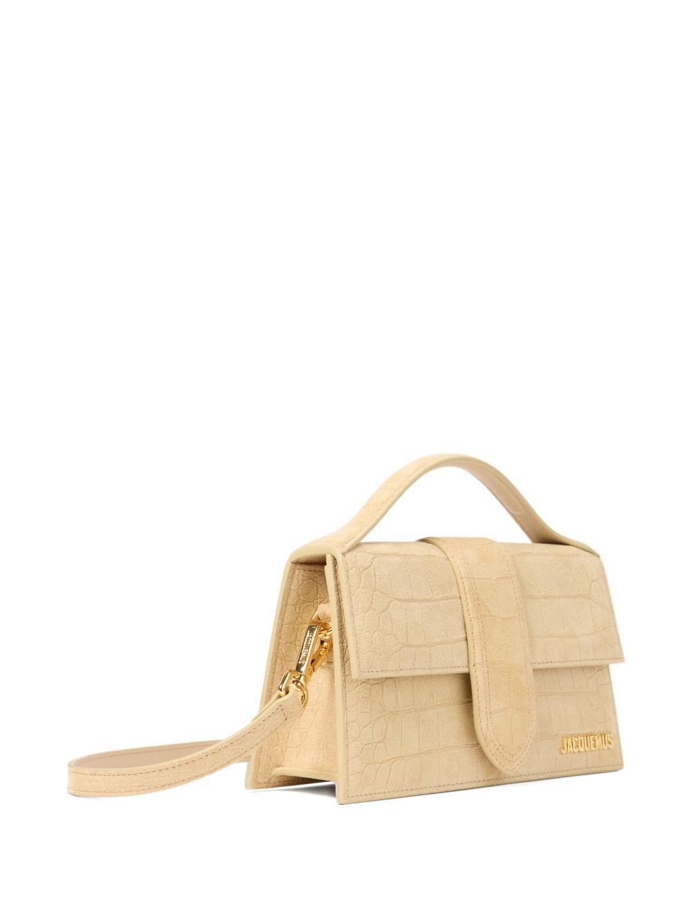JACQUEMUS Borsa a mano Le Bambino grande in pelle effetto coccodrillo 