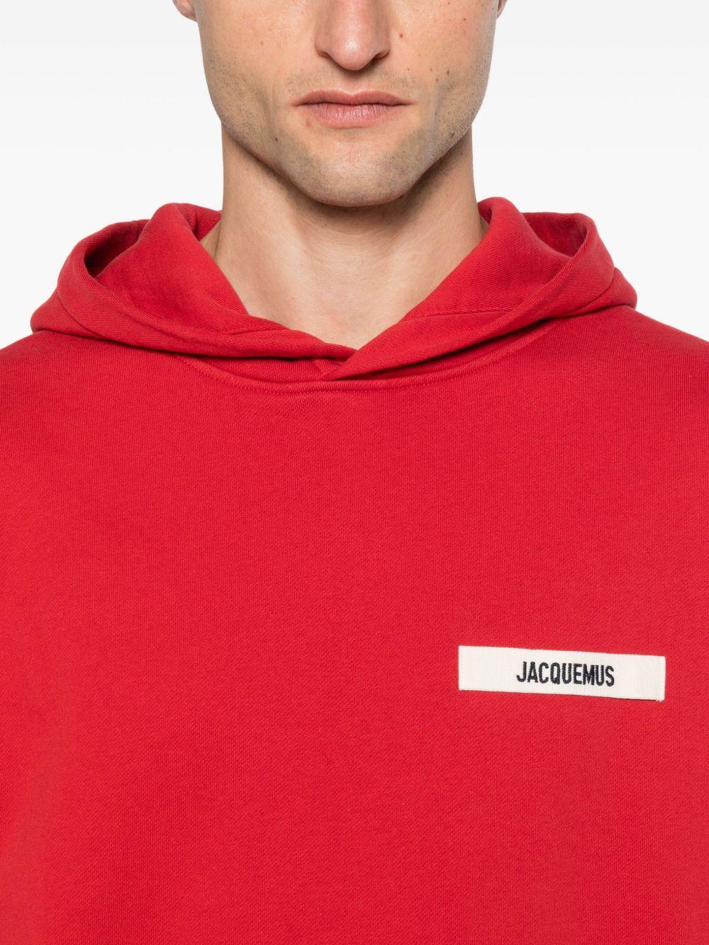 JACQUEMUS Felpa 'Gross Grain' rosso brillante 