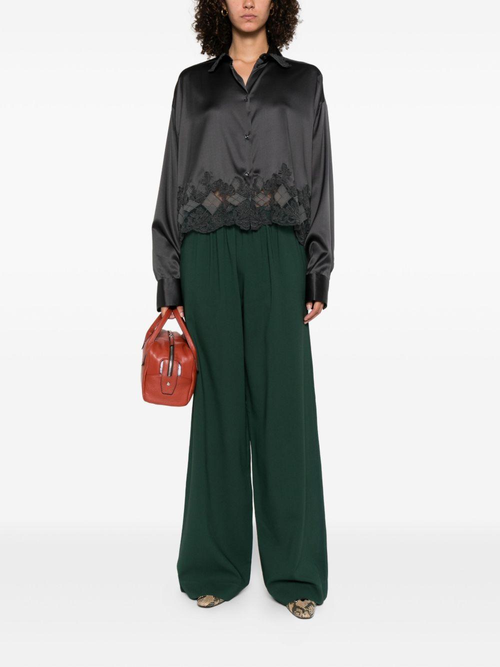 ERMANNO SCERVINO Camicia in seta con finitura in pizzo 