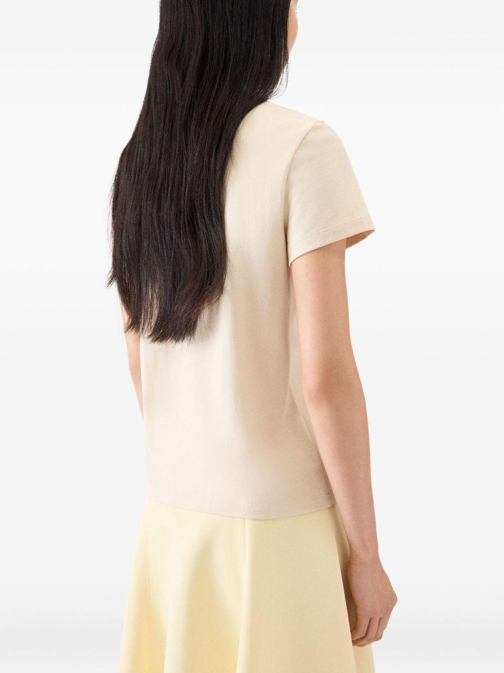 JACQUEMUS T-shirt Gros Grain beige in cotone con logo 