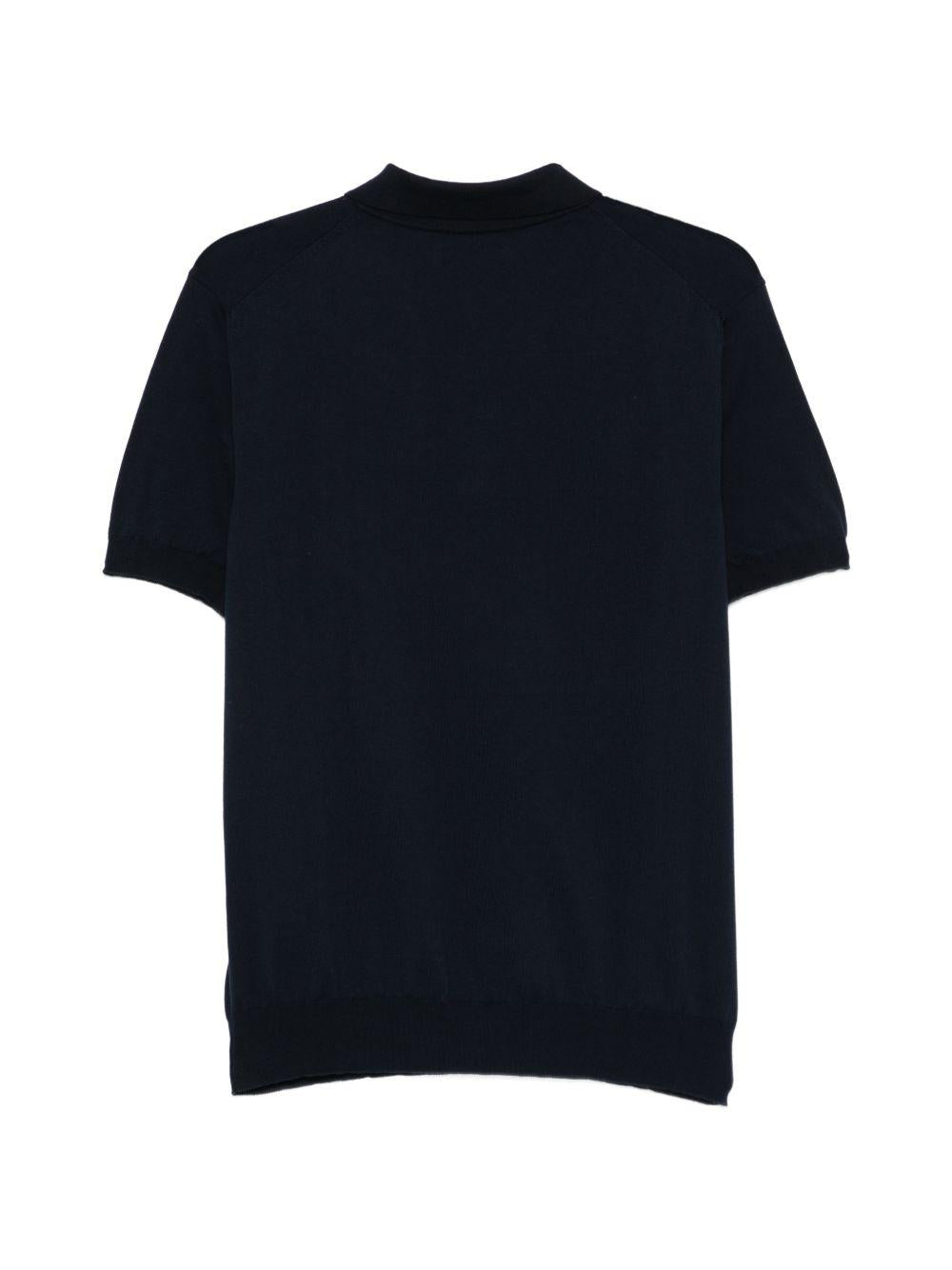 BARACUTA Polo in cotone blu con bottoni 