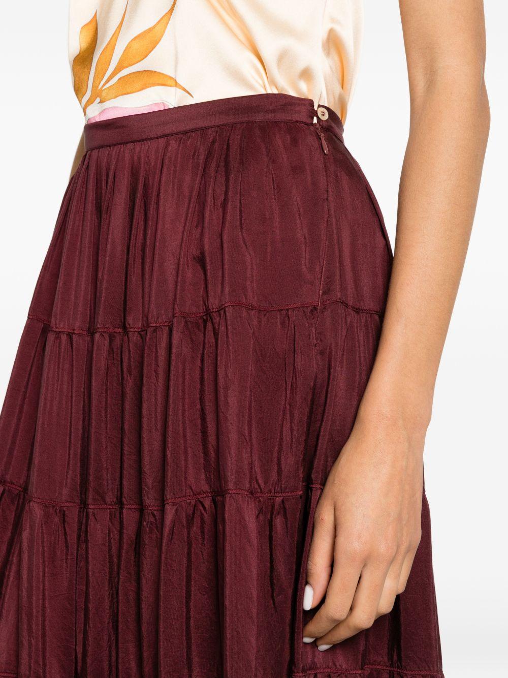 FORTE FORTE Gonna lunga in seta bordeaux 