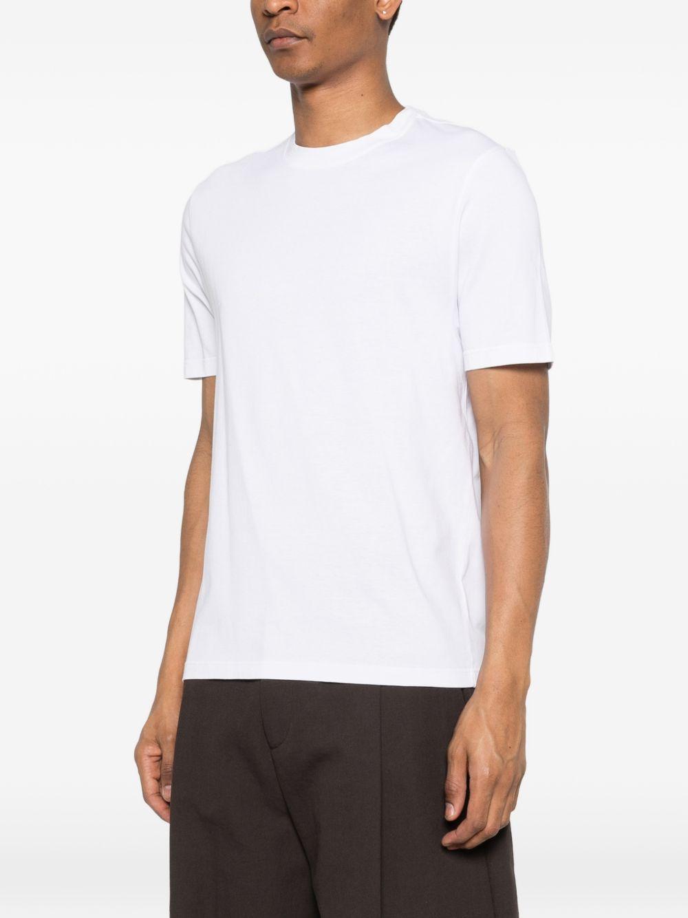 SCAGLIONE T-shirt in cotone bianco a maniche corte 