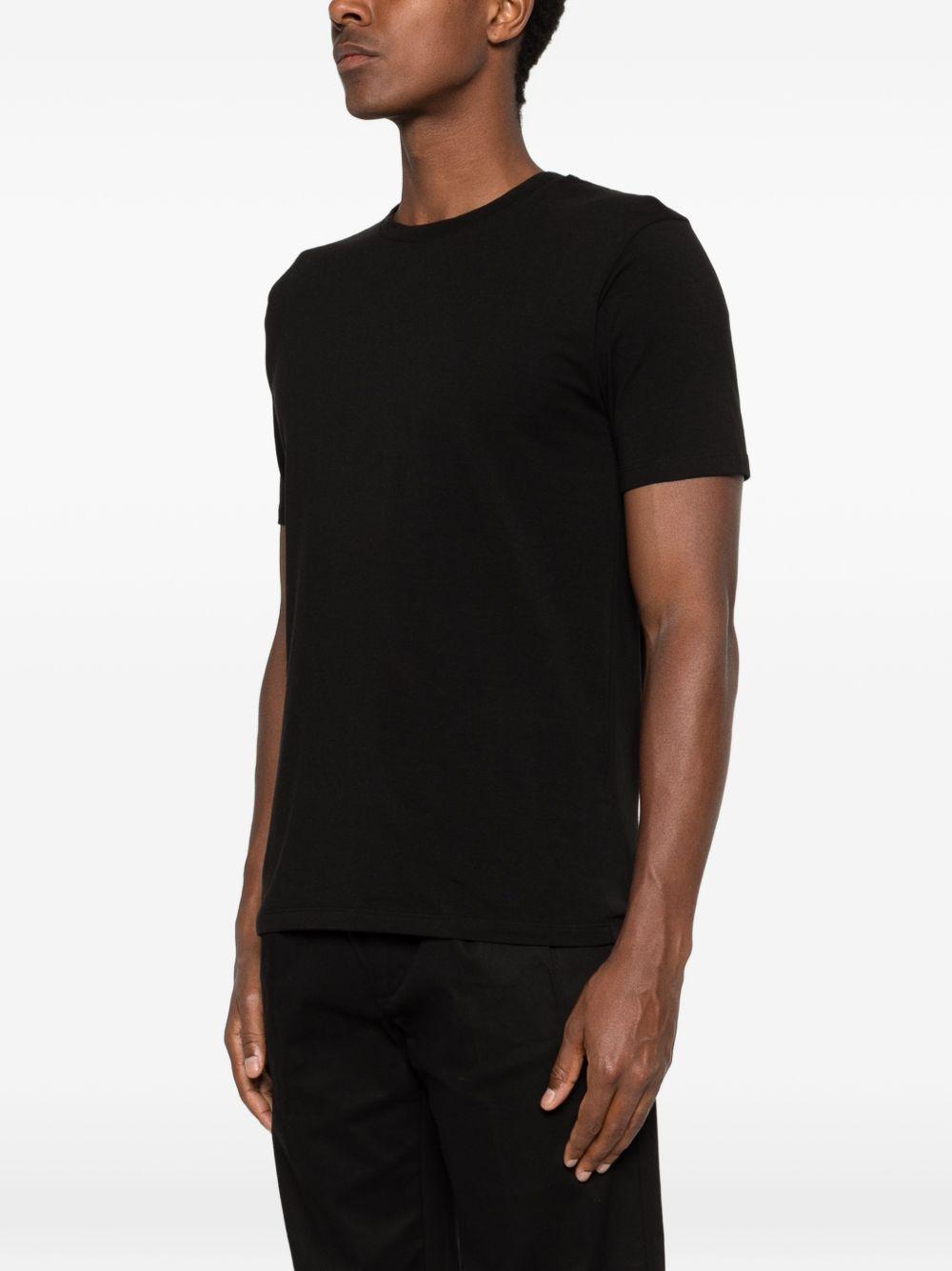 DANIELE FIESOLI T-shirt in cotone elasticizzato nero con girocollo e maniche corte 