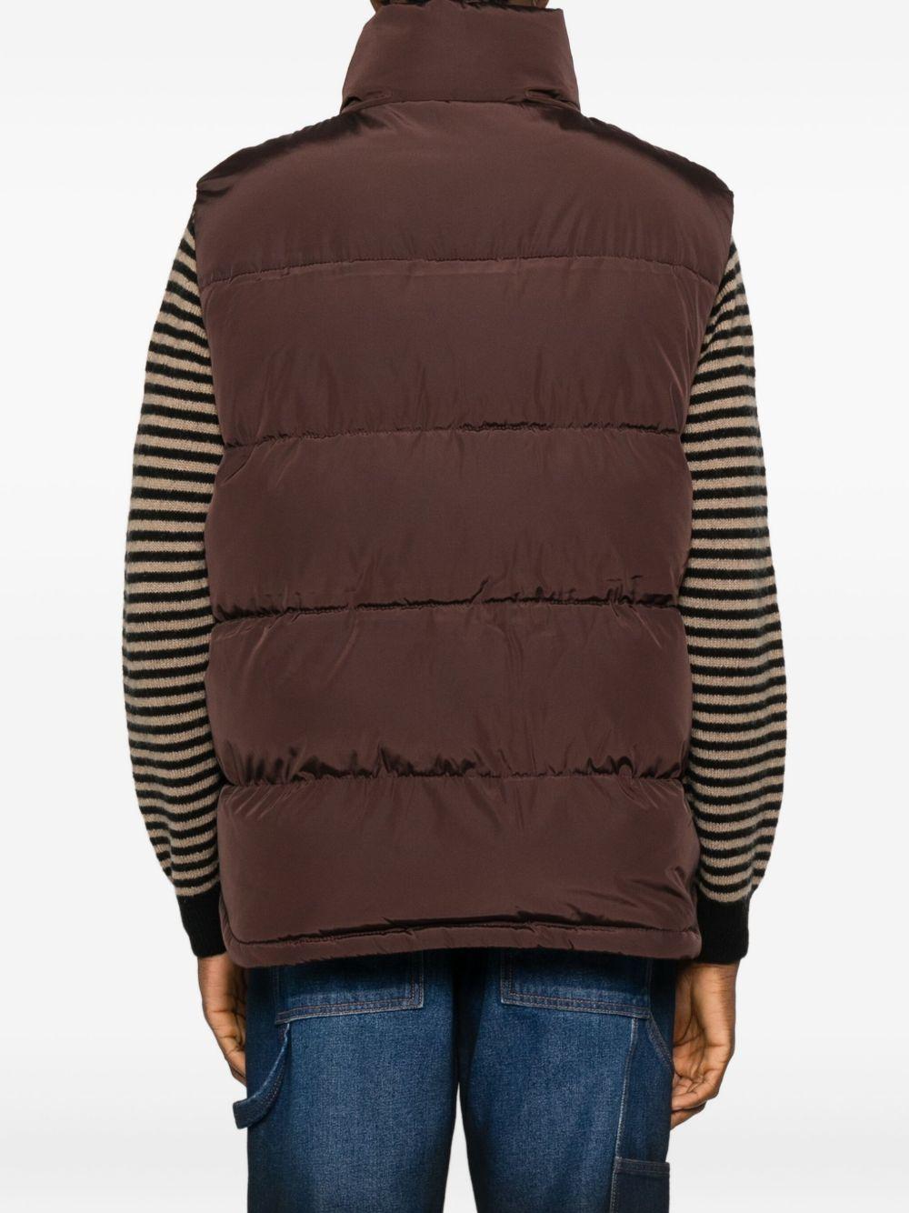 CARHARTT WIP Gilet imbottito marrone con tasche 
