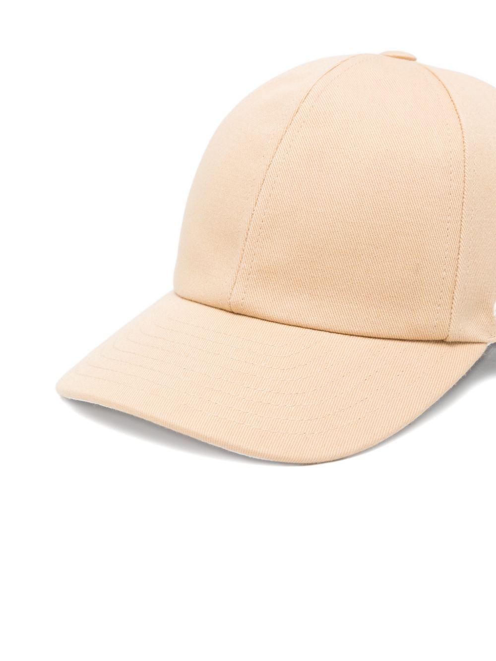 COURREGES Cappello da baseball in cotone beige con logo 