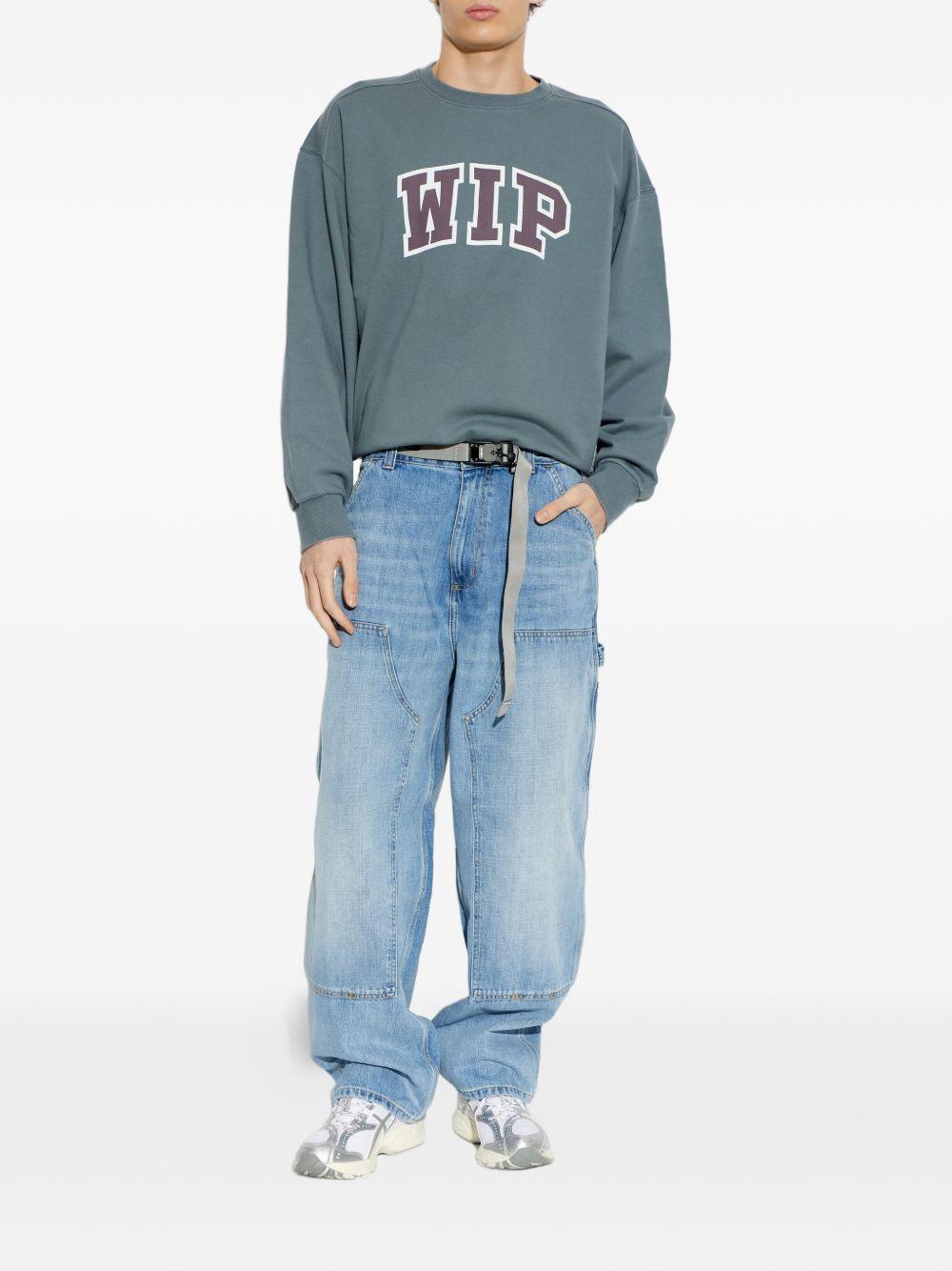 CARHARTT WIP Felpa in cotone verde girocollo con logo 