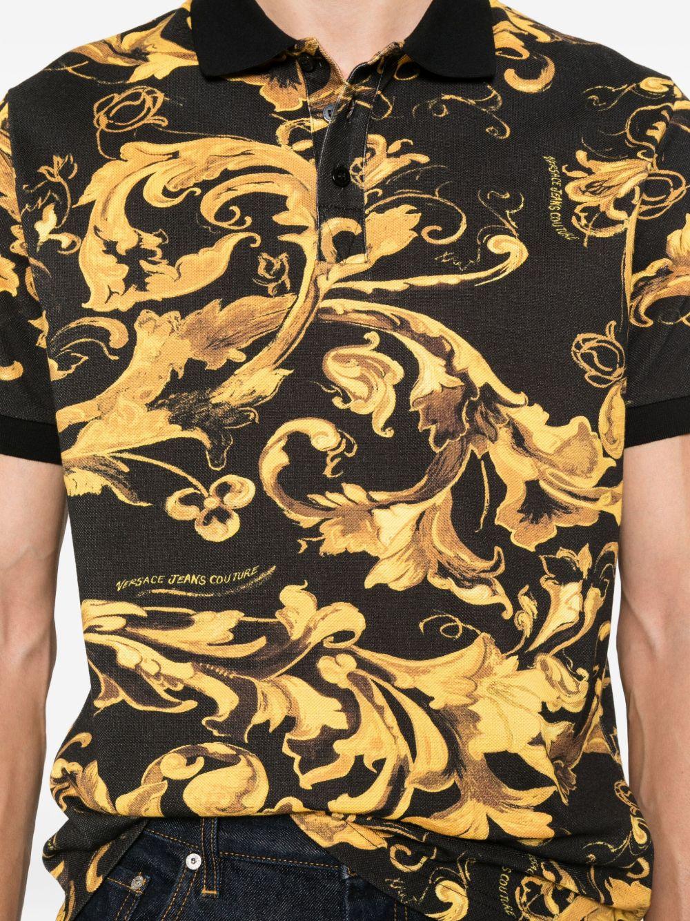 VERSACE JEANS COUTURE Polo con stampa barocca 
