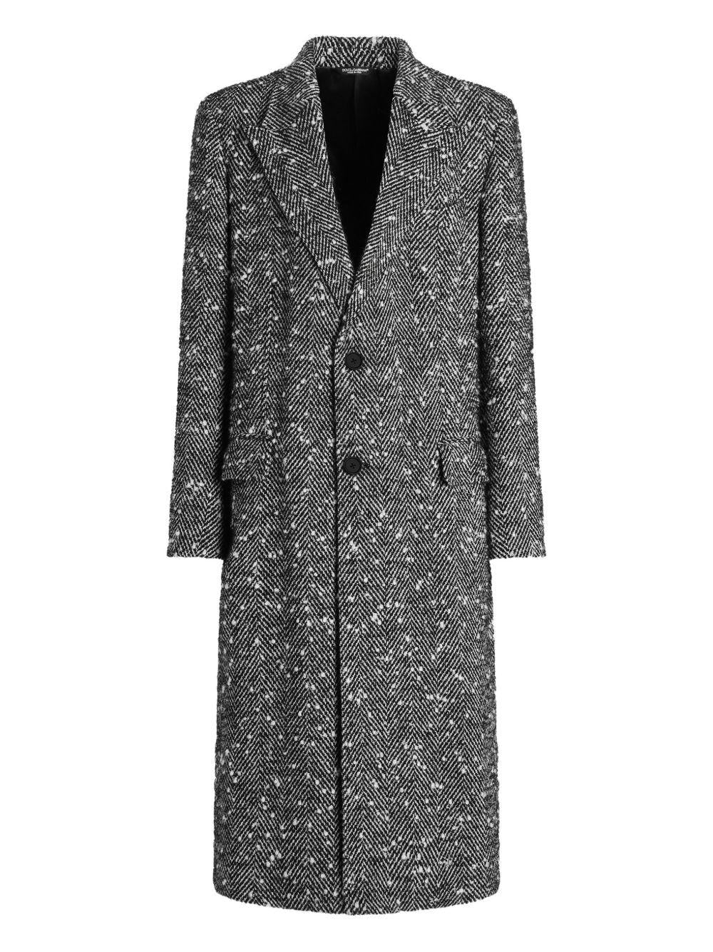 DOLCE e GABBANA Cappotto con motivo a spina di pesce 