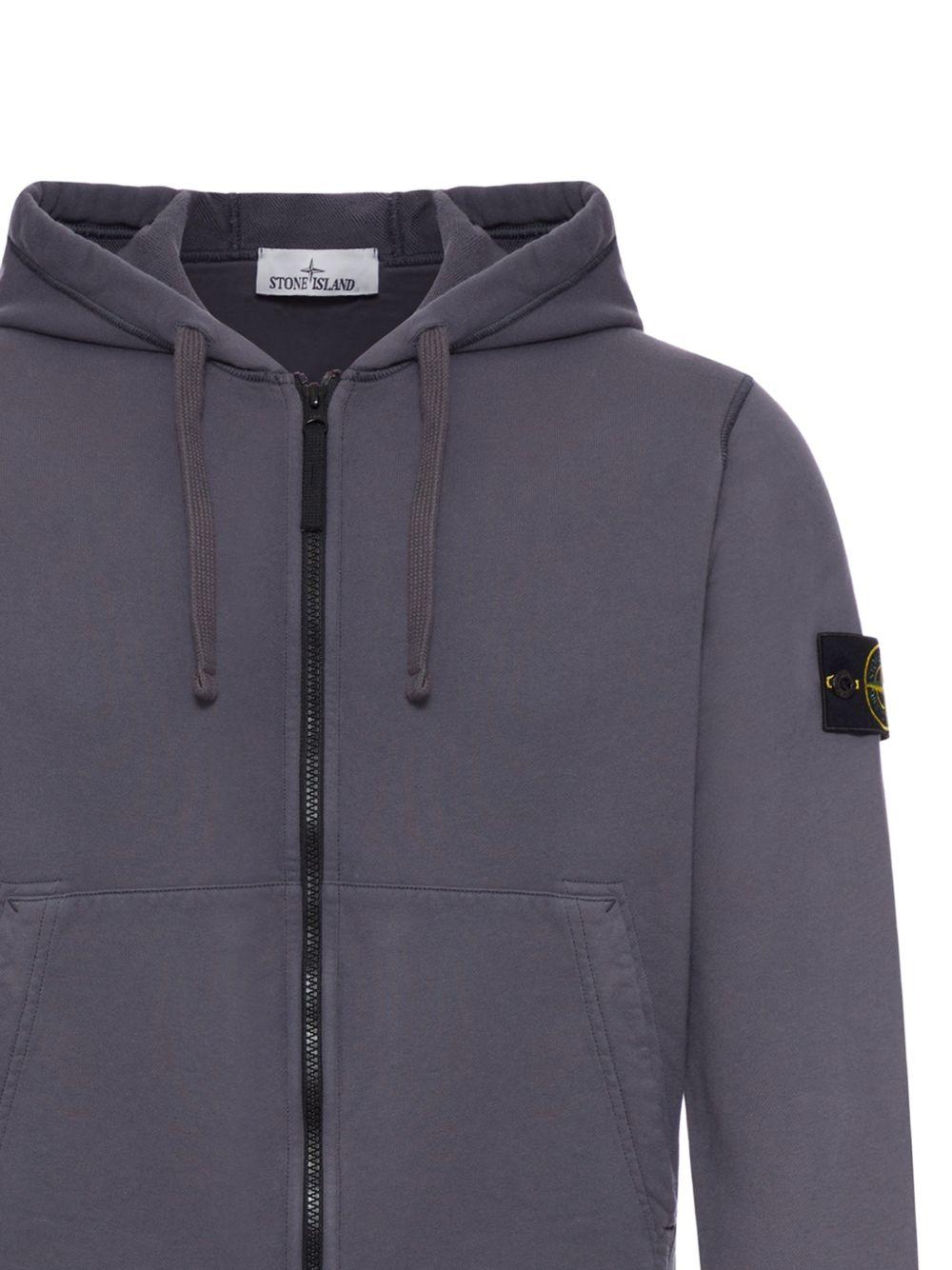 STONE ISLAND Felpa in colore blu chiaro con cappuccio e zip 