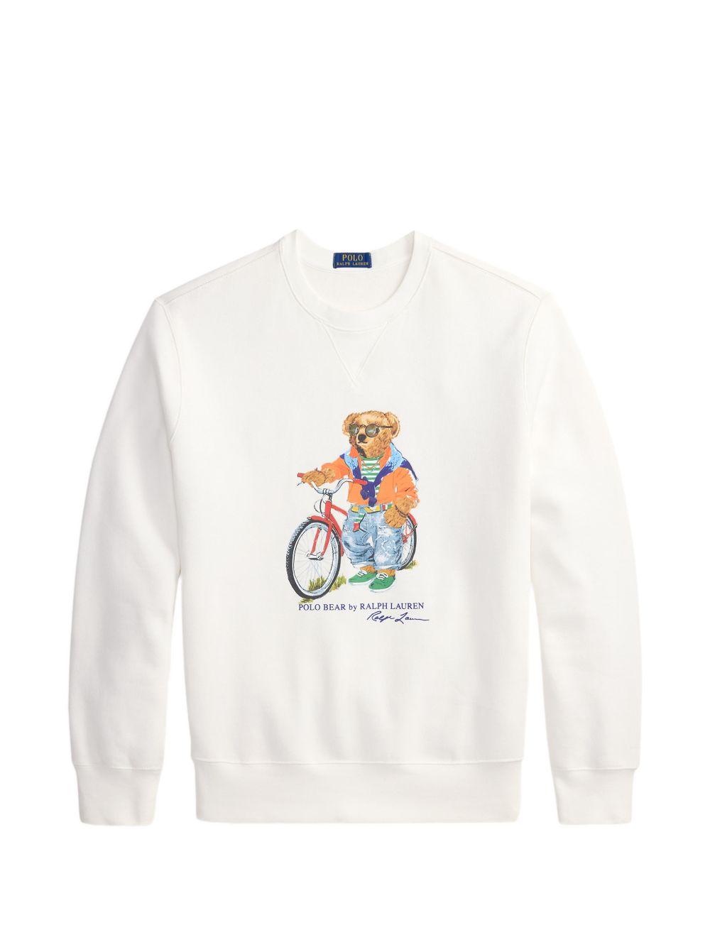 POLO RALPH LAUREN Maglia bianca girocollo con maniche lunghe 