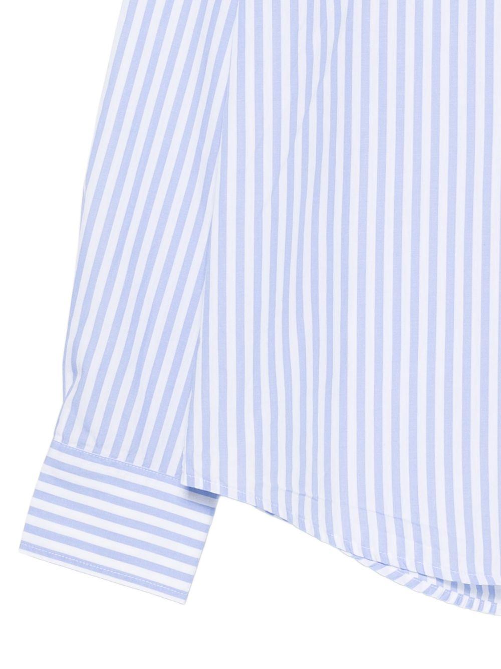 MC2 SAINT BARTH Camicia in cotone a righe bianche e azzurre 