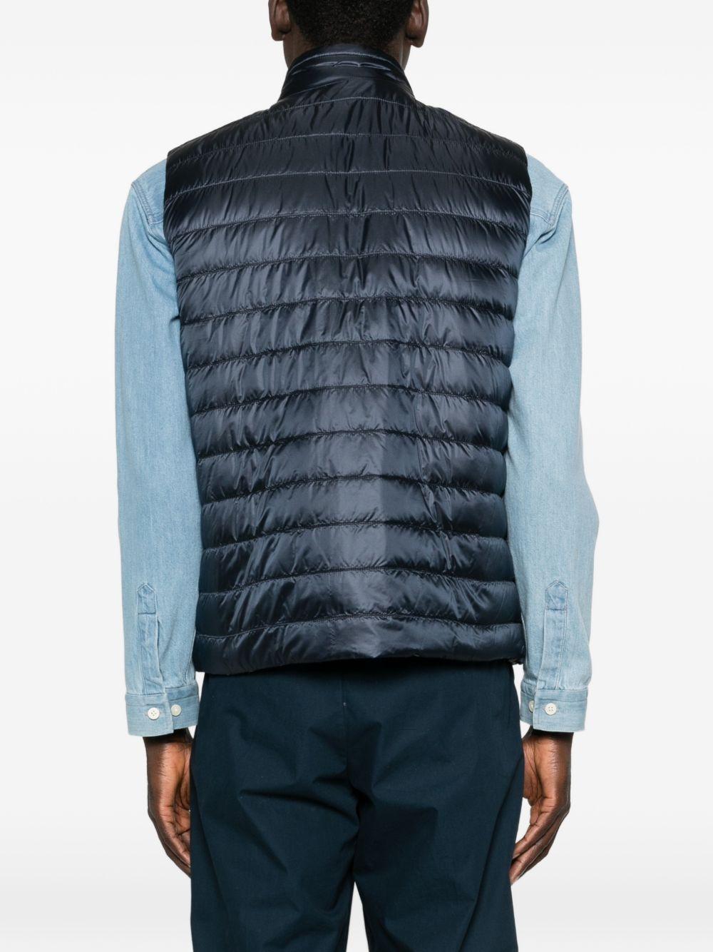 HERNO Gilet trapuntato blu e grigio 