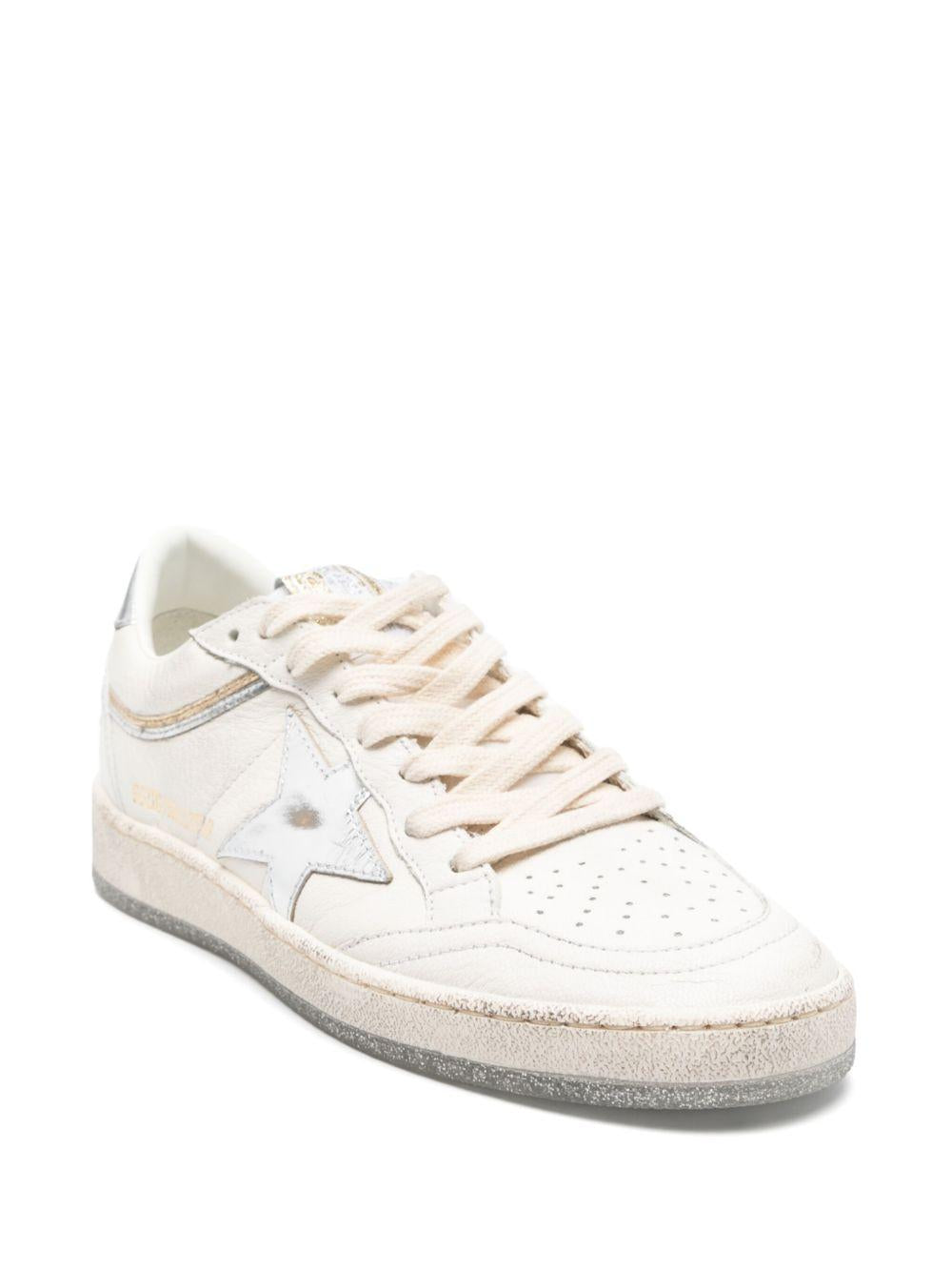GOLDEN GOOSE Sneakers 'Ball Star' bianche e argento 