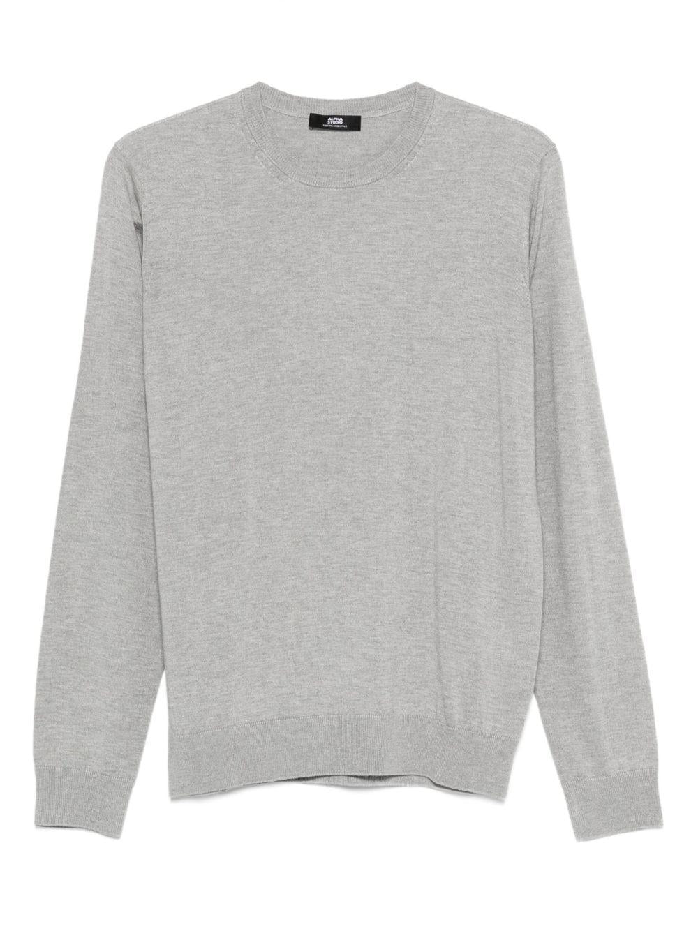 ALPHA STUDIO Maglia girocollo in seta e cashmere 