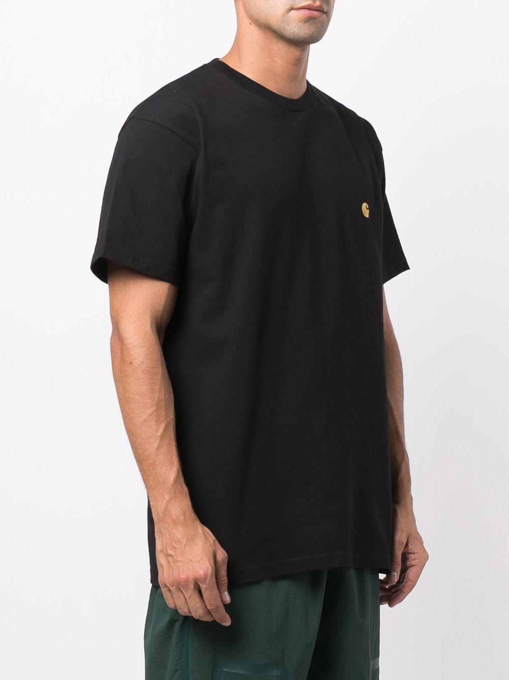 CARHARTT WIP T-shirt a maniche corte in cotone nero con logo 