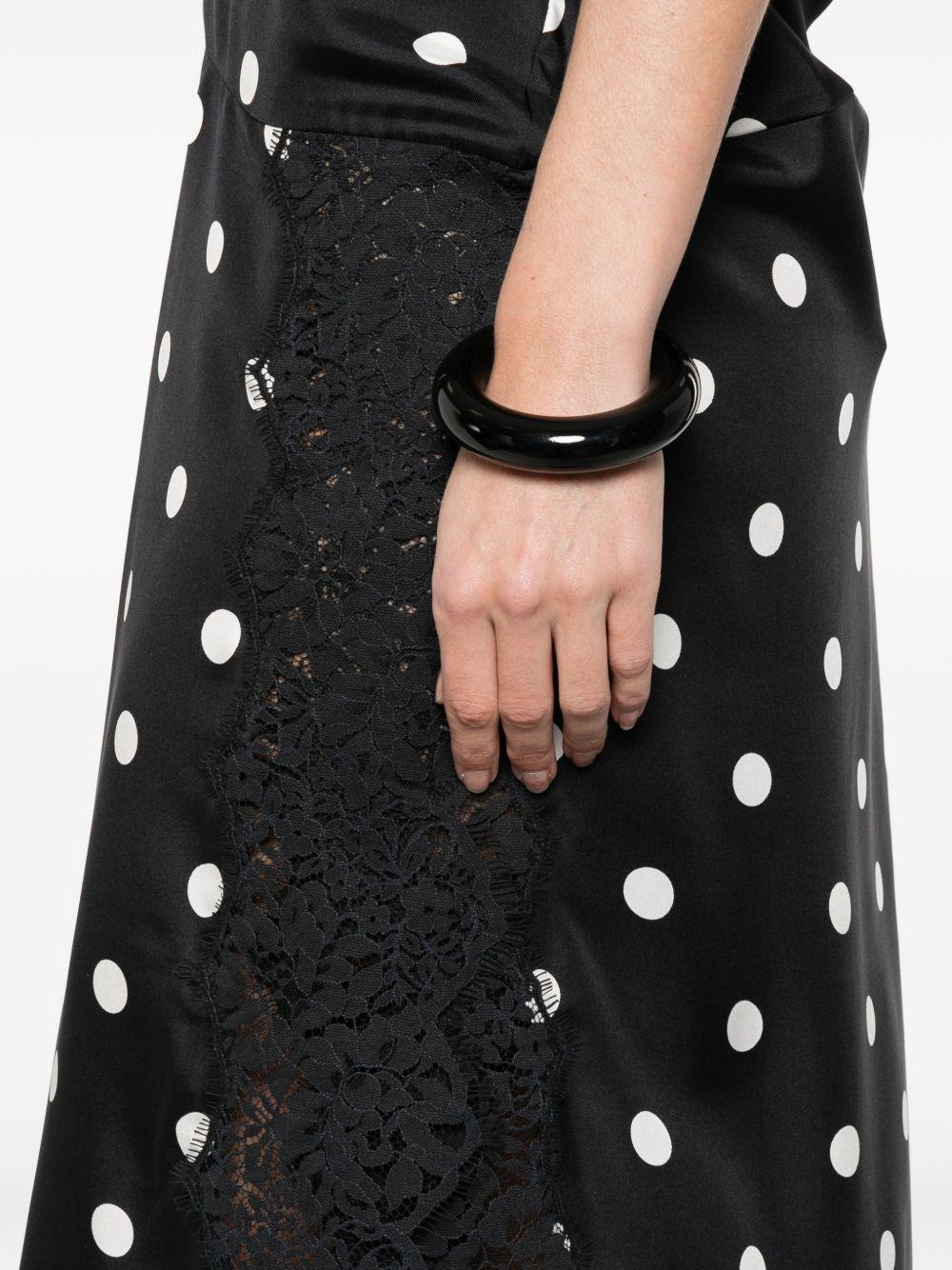 SPORTMAX Abito midi Capo in seta a pois nero 