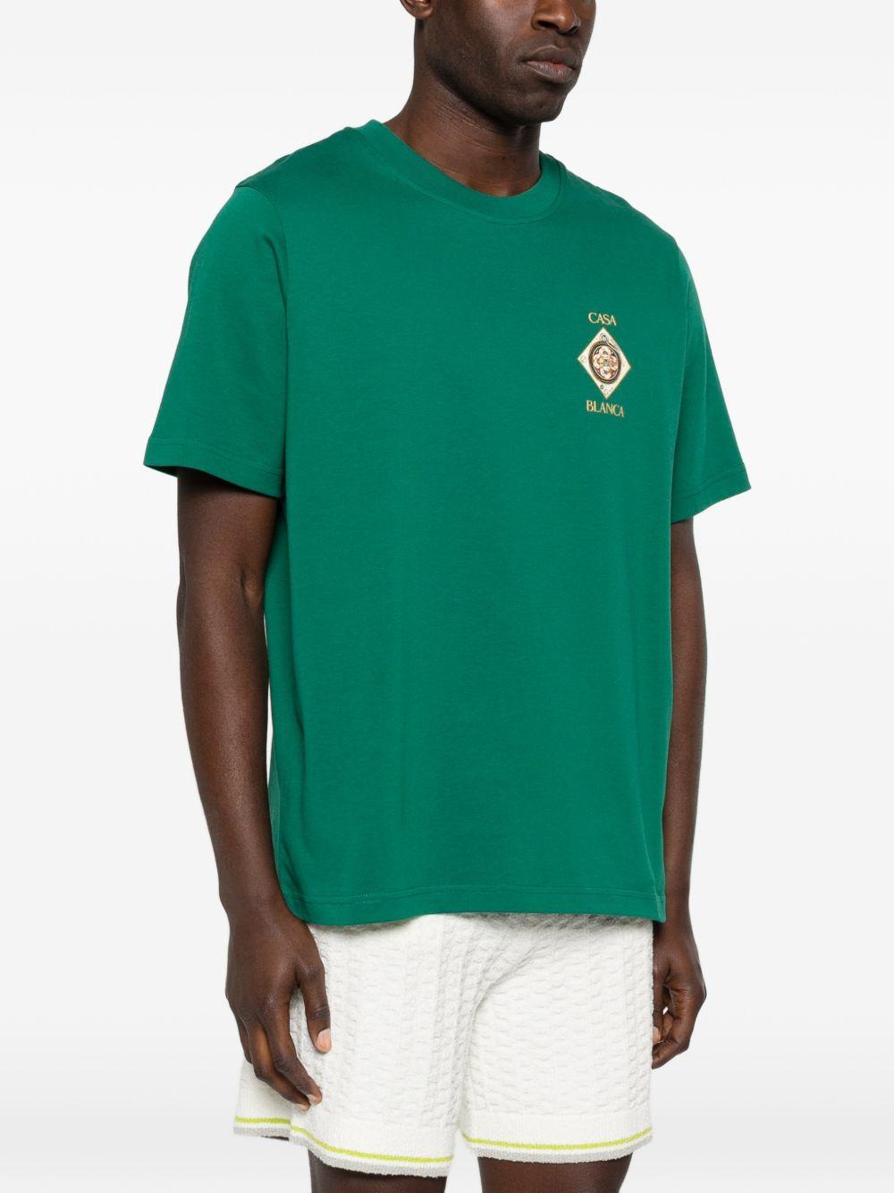 CASABLANCA T-shirt verde con stampa grafica 