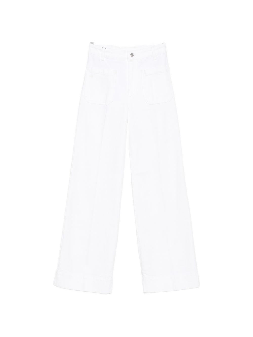VICTORIA BECKHAM Jeans lunghi bianchi in cotone elasticizzato 