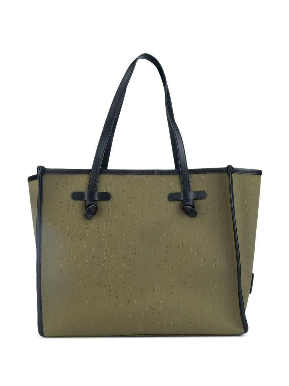 GIANNI CHIARINI Borsa shopping Marcella in cotone verde 