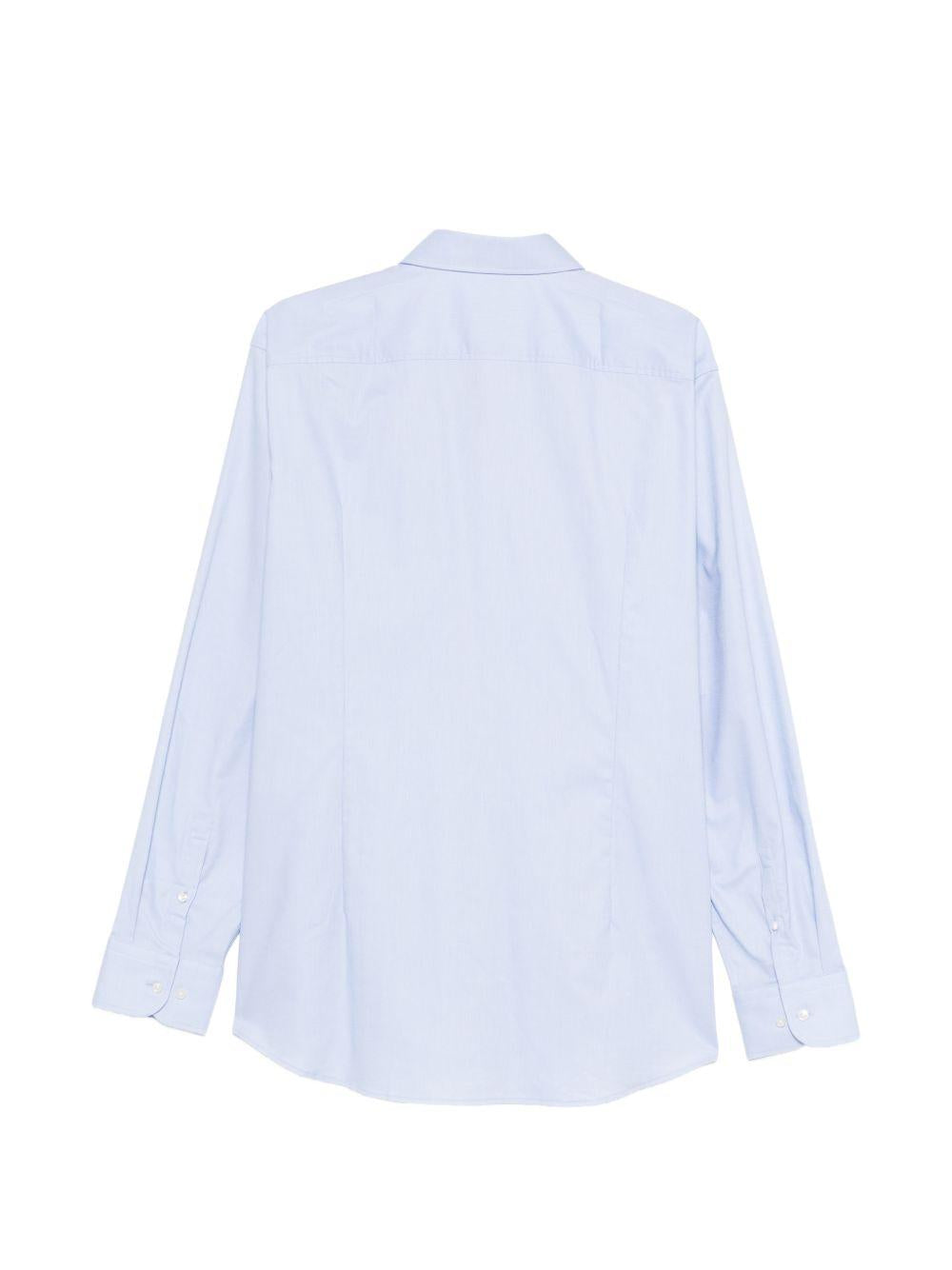 BOSS Camicia in cotone elasticizzato azzurro di Boss 