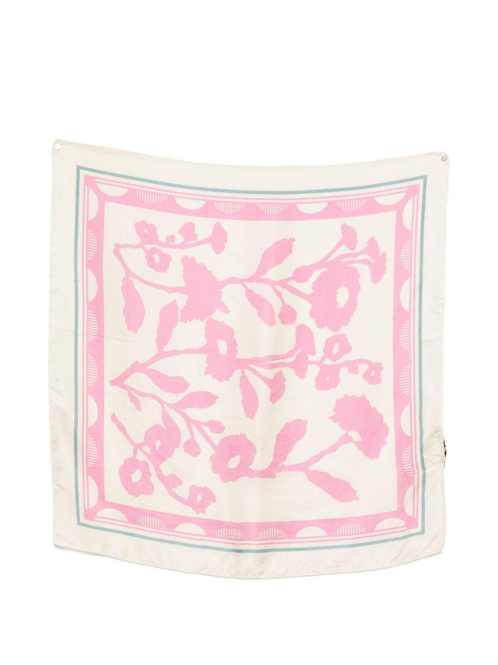SGOMBERO CANTINE Foulard Ariete con stampa floreale rosa 