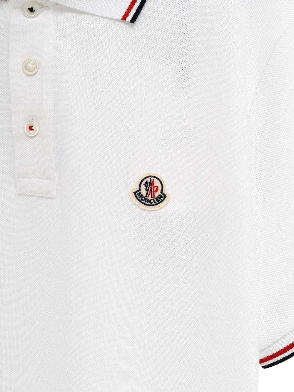 MONCLER Polo in cotone bianco 