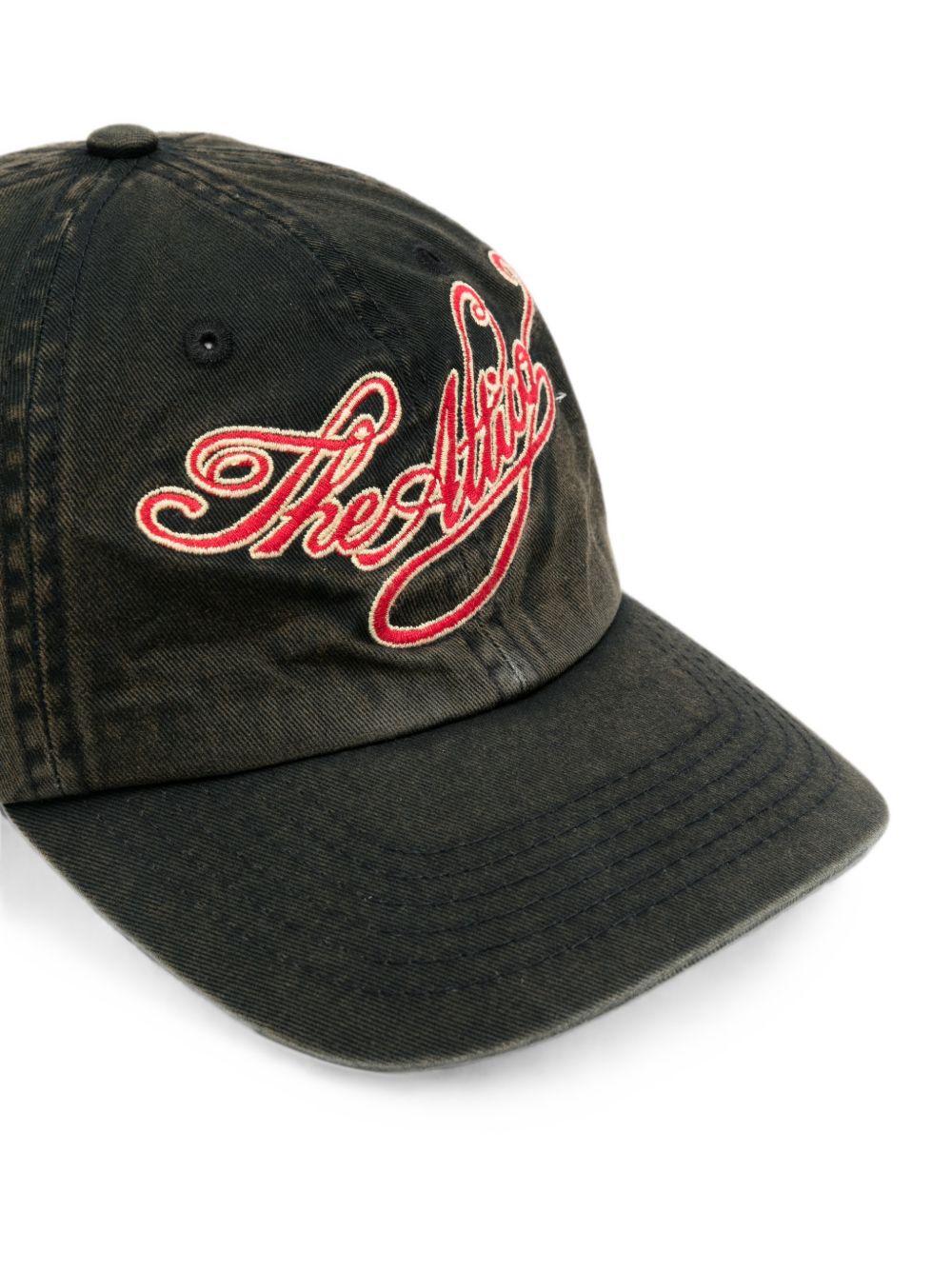THE ATTICO Cappello baseball in cotone effetto denim vintage 