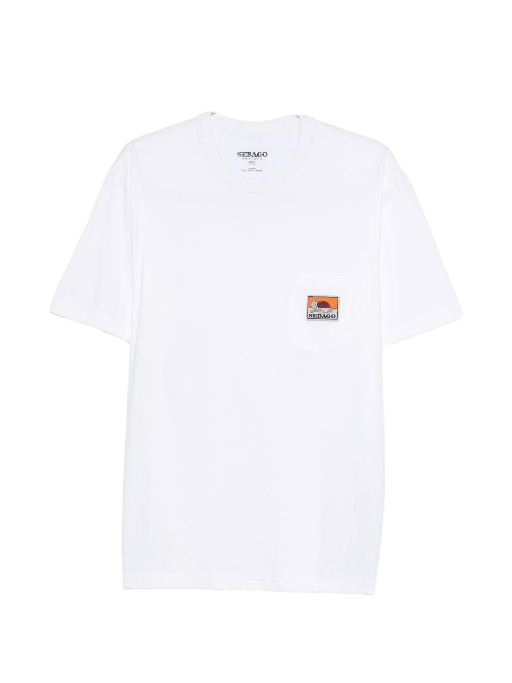 SEBAGO T-shirt Rockycoast in cotone bianco 
