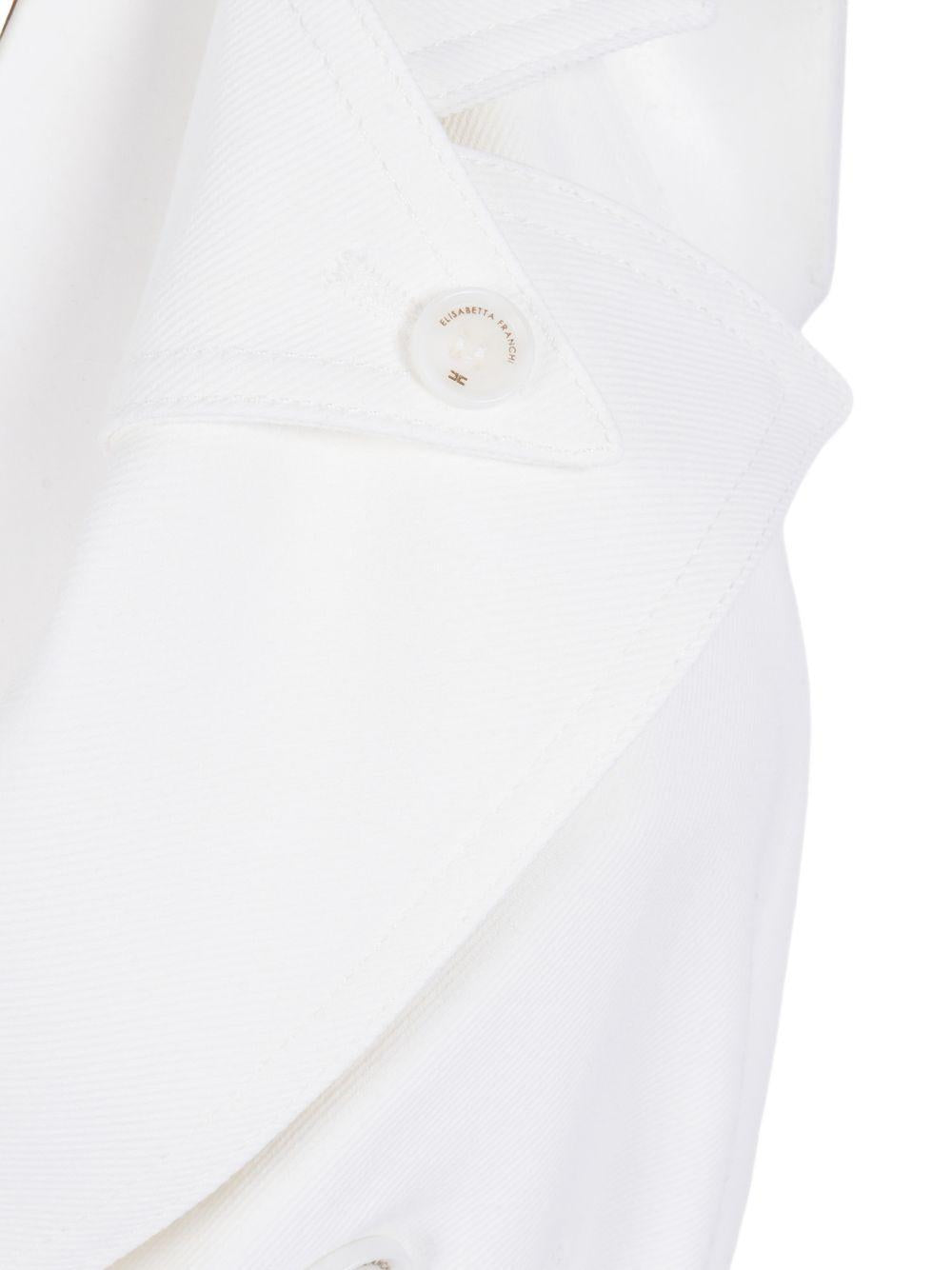 ELISABETTA FRANCHI Gilet bianco con cintura in vita 