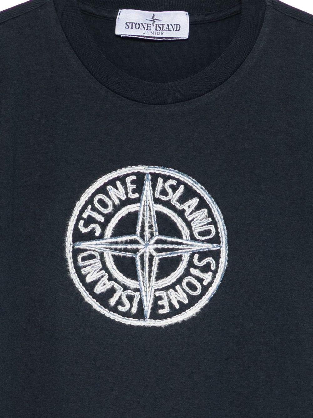 STONE ISLAND T-shirt a maniche corte in cotone blu 