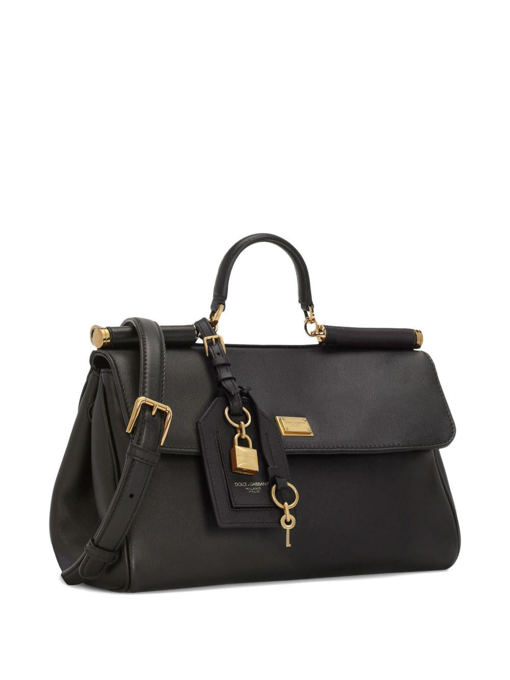 DOLCE e GABBANA Borsa a mano 'My Sicily' in pelle di vitello plongé 
