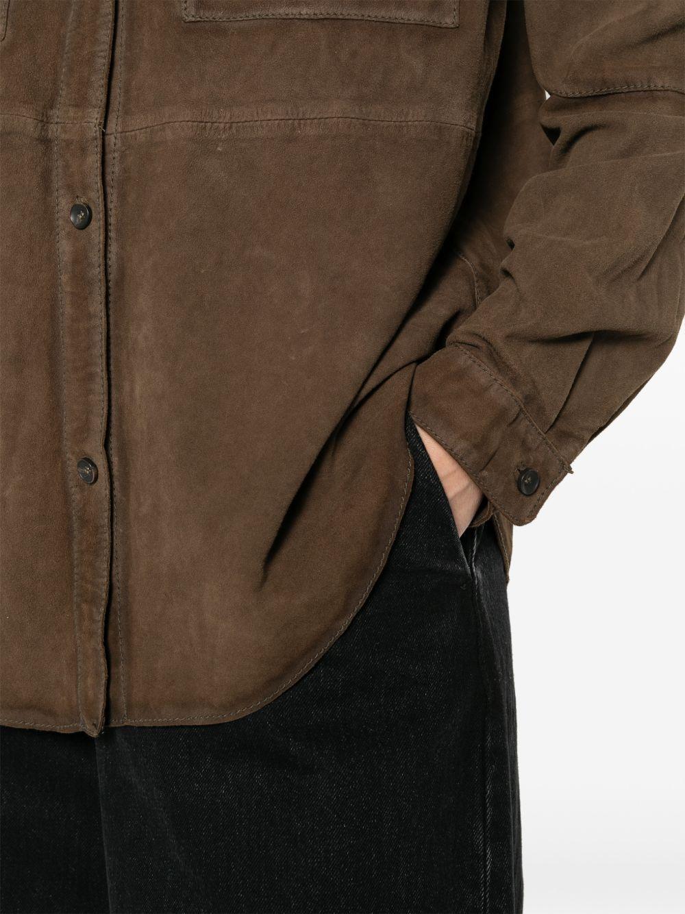 THE JACK AND JACKIE LEATHERS Giacca in pelle scamosciata marrone 