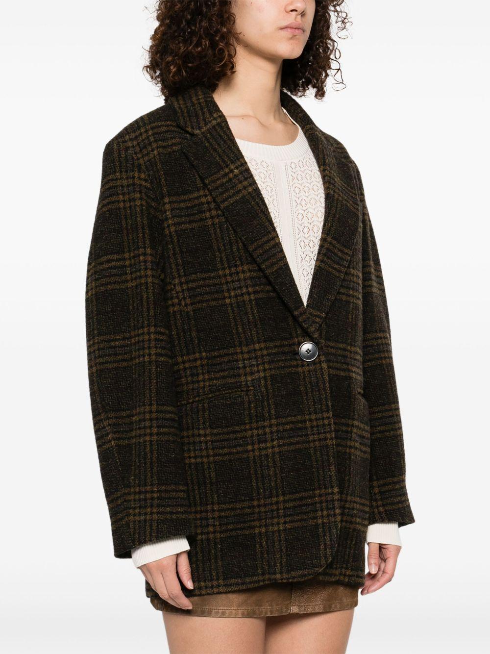 MARANT ETOILE Blazer check 'Gesina' in lana vergine 