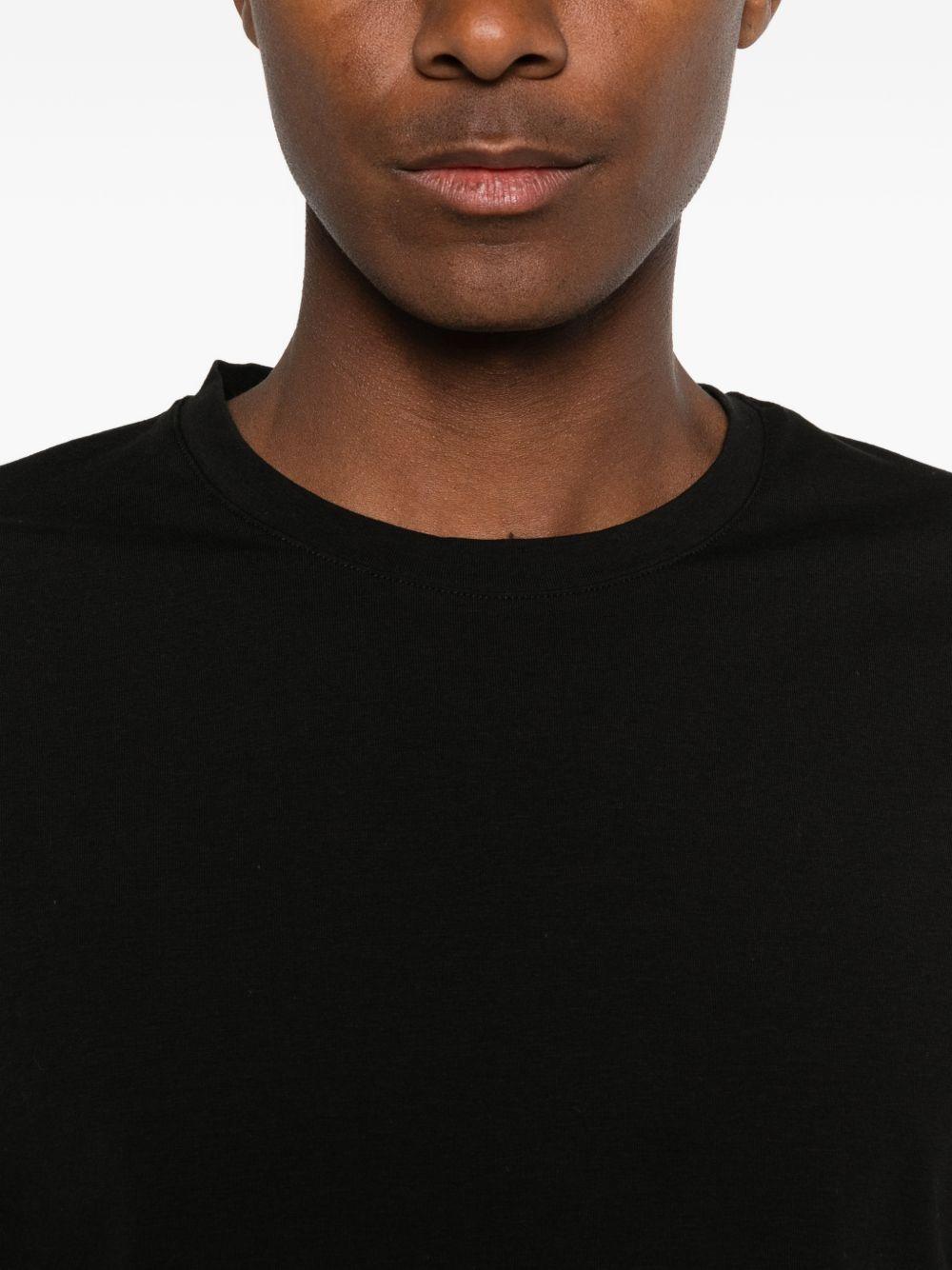 DANIELE FIESOLI T-shirt in cotone elasticizzato nero con girocollo e maniche corte 