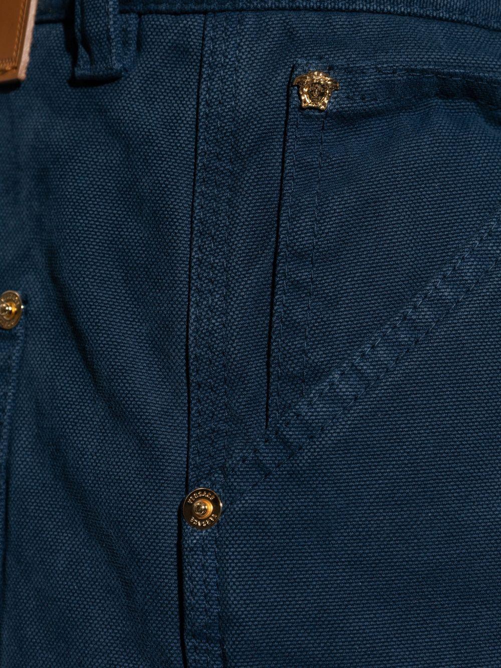 VERSACE Jeans blu con design a pannelli 