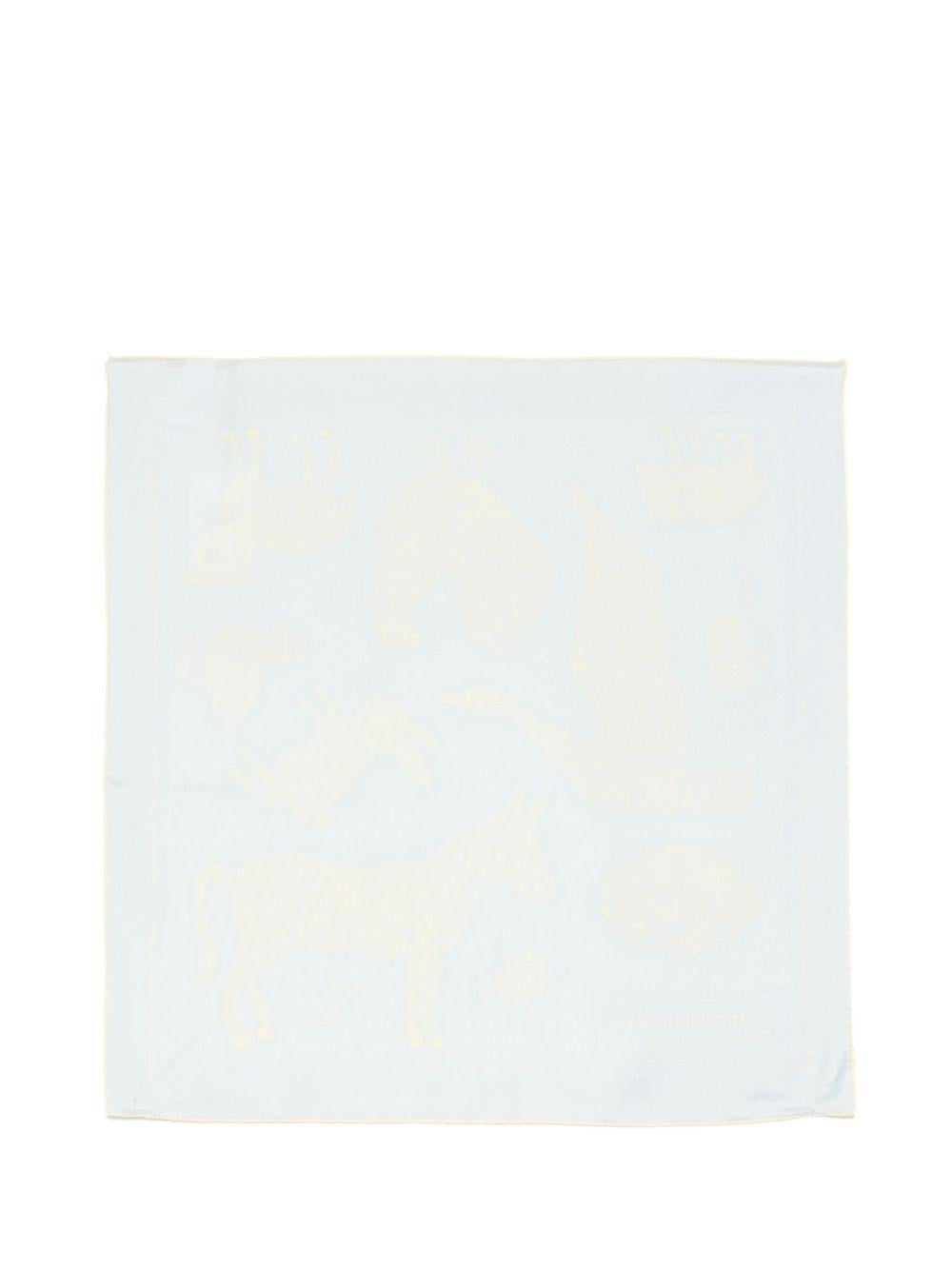 JACQUEMUS Foulard con stampa animalier blu in seta 
