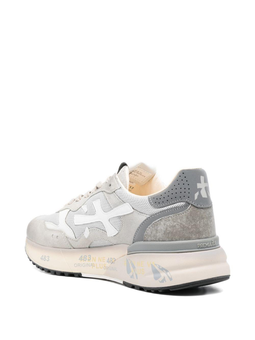 PREMIATA Sneakers Mick in pelle grigia con logo 