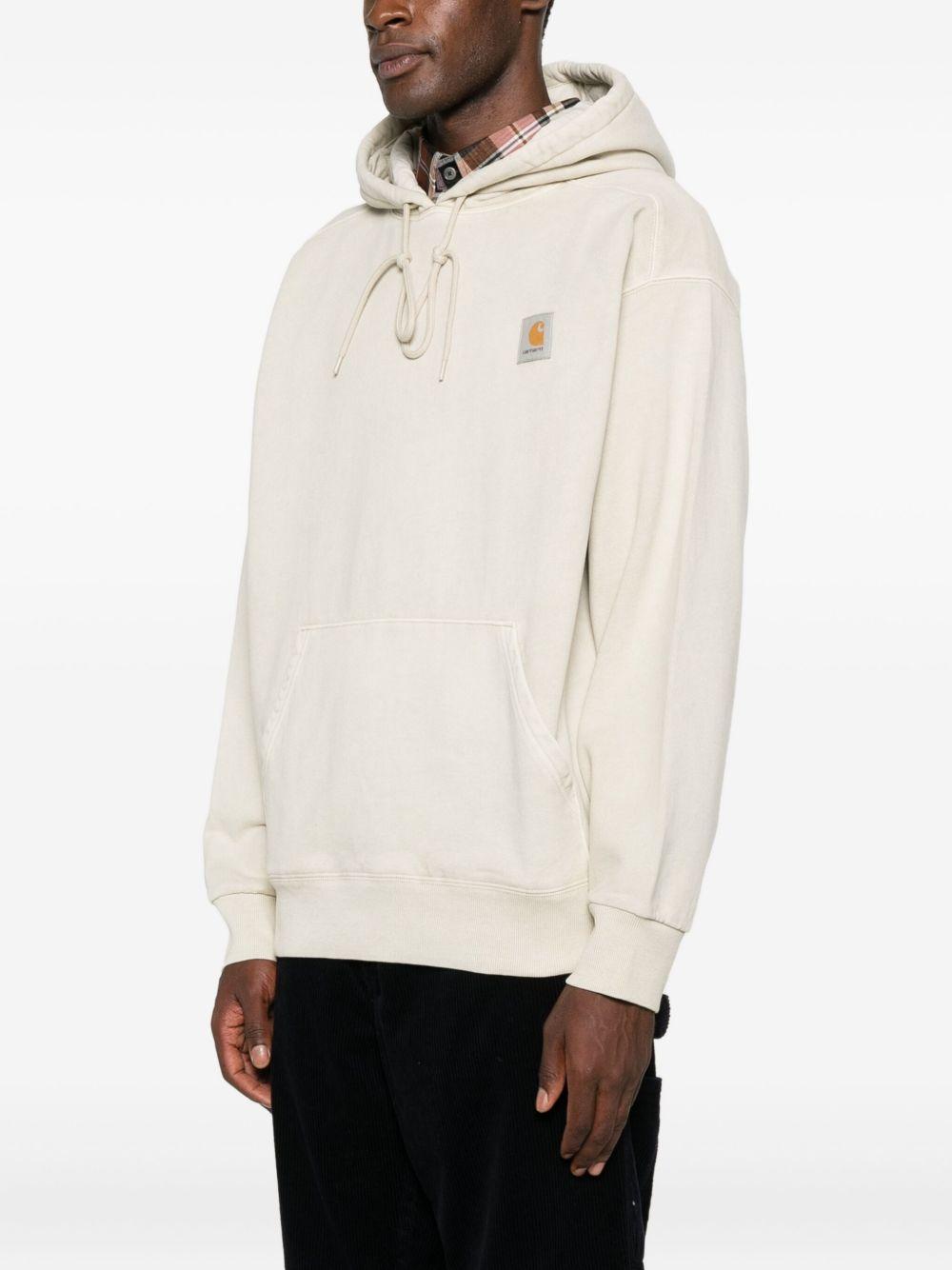 CARHARTT WIP Felpa in cotone beige con cappuccio e logo 