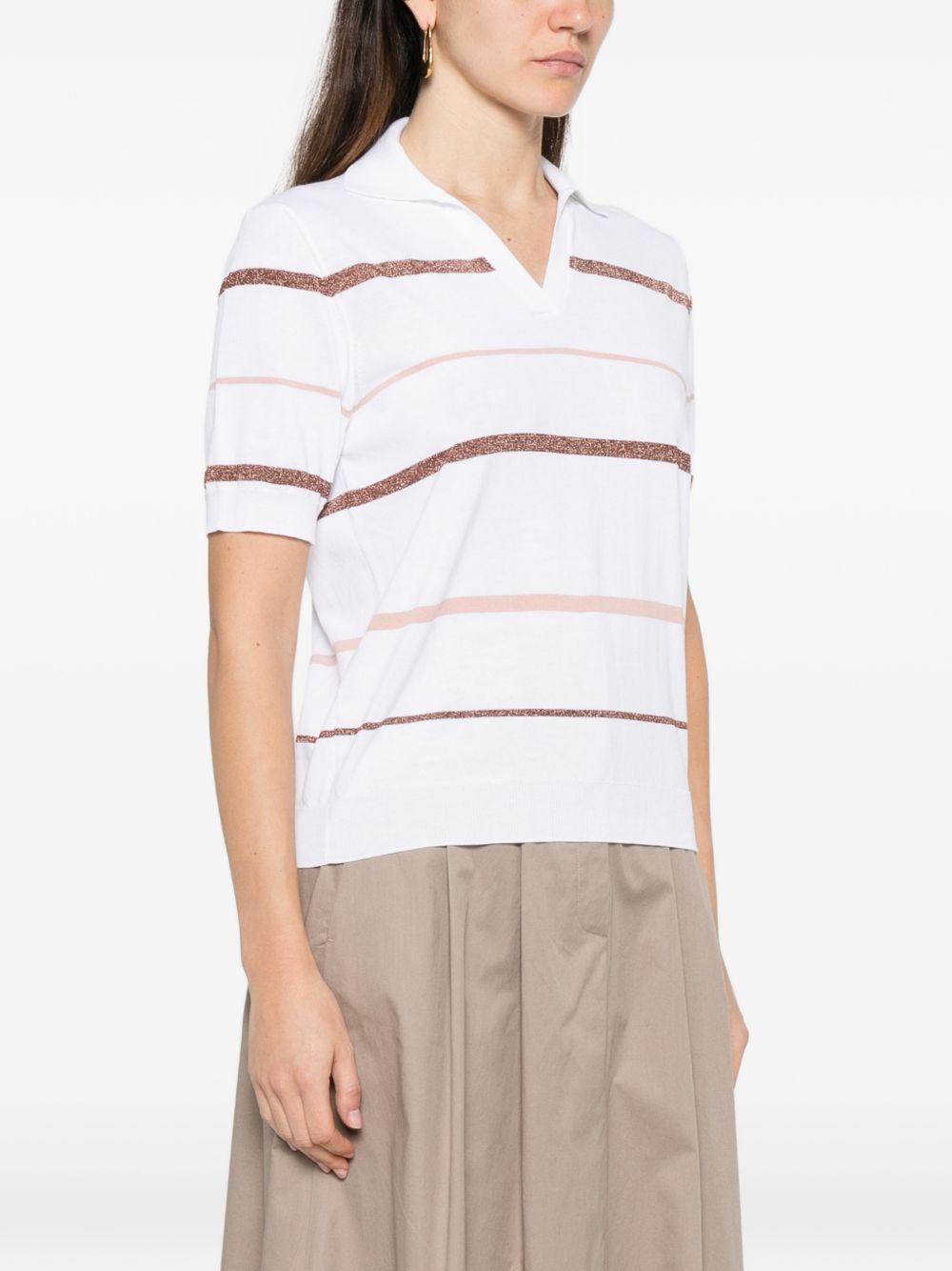 PESERICO T-shirt polo rosa a righe 