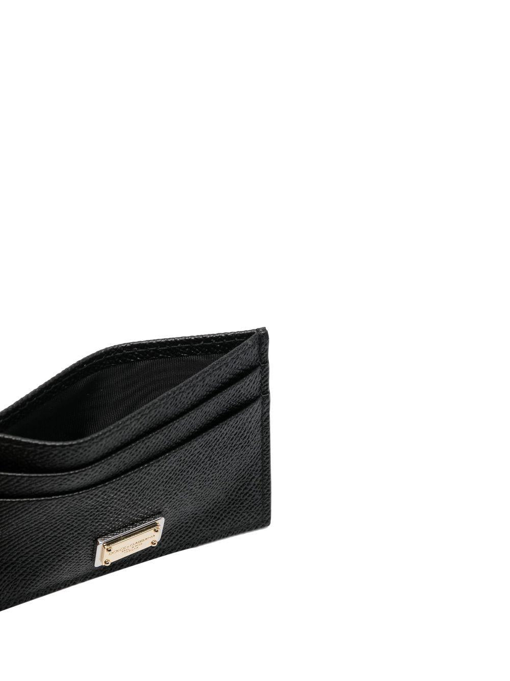 DOLCE e GABBANA Portacarte in pelle con targhetta 