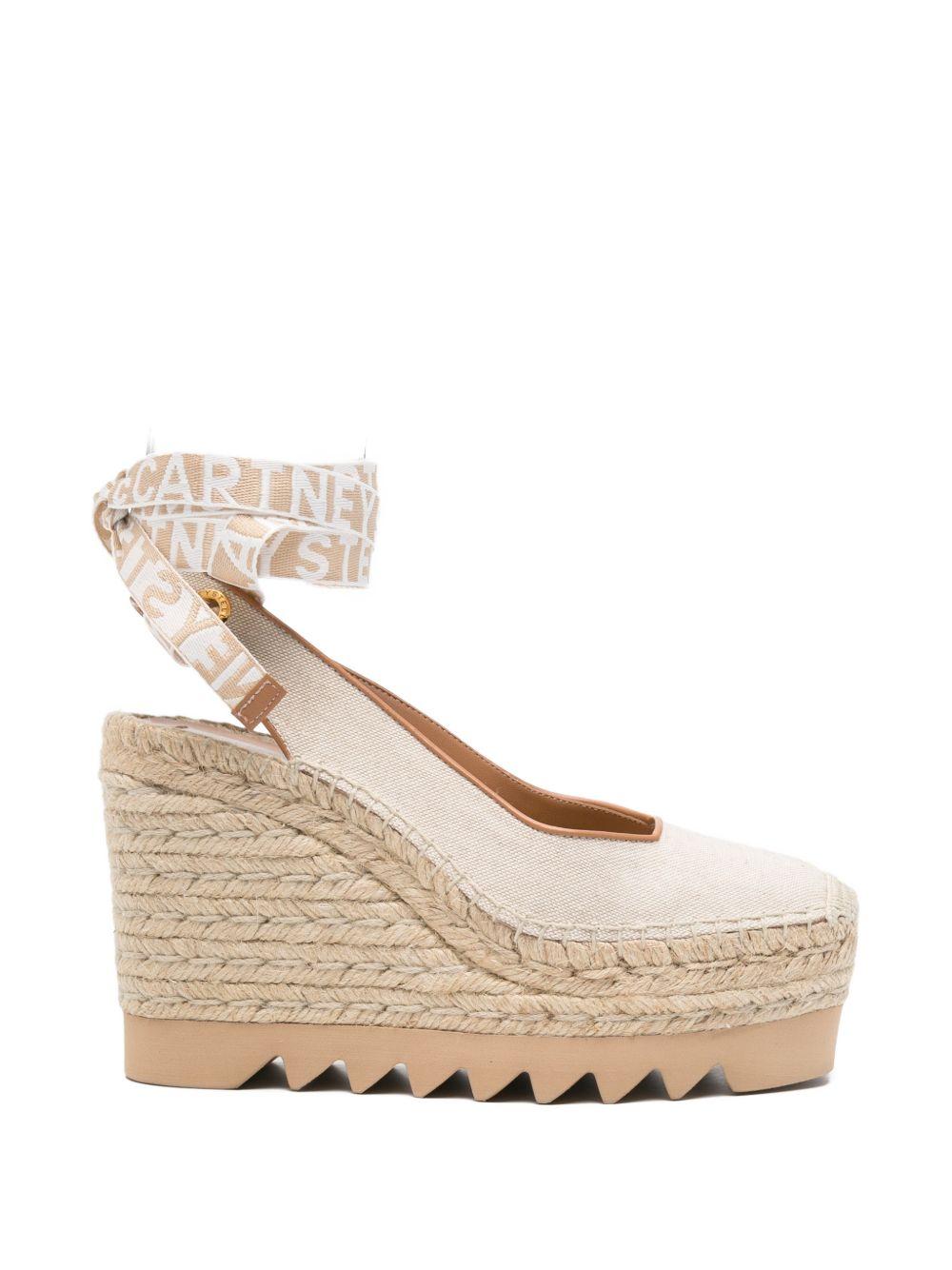 STELLA MCCARTNEY Sandali con zeppa beige chiaro 