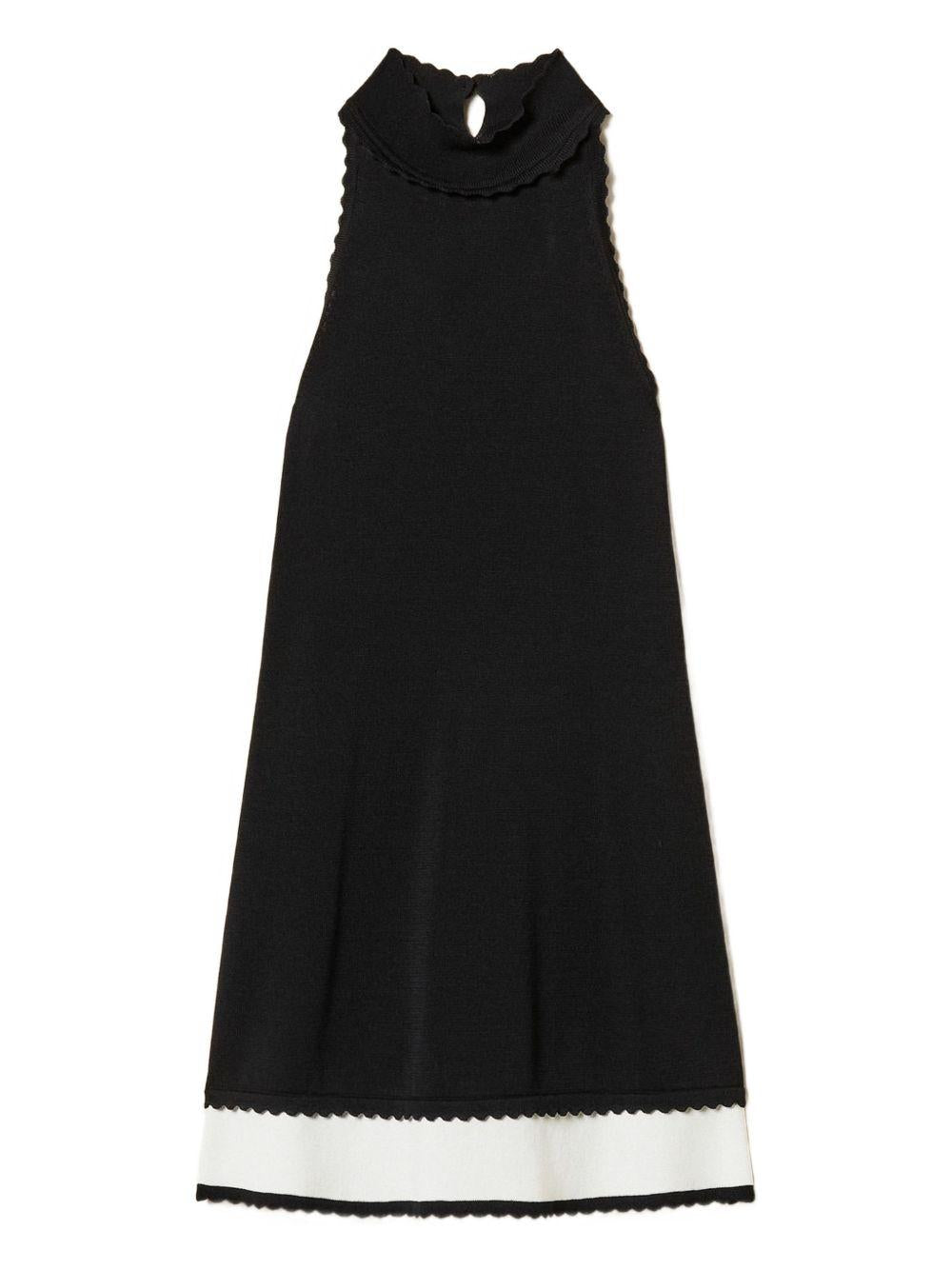 TWINSET Abito corto nero con scollo halter 